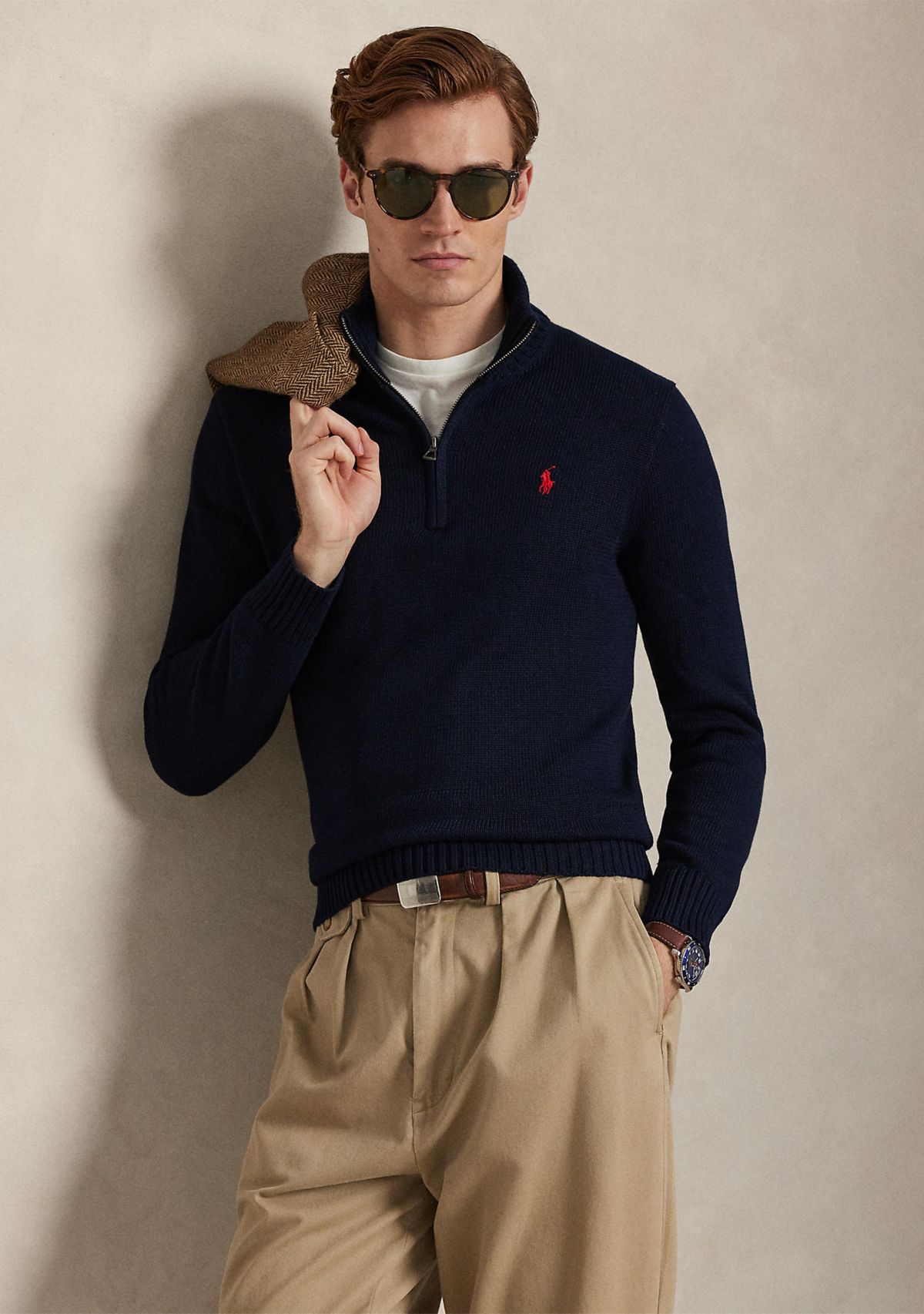 Cotton Quarter-Zip Sweater