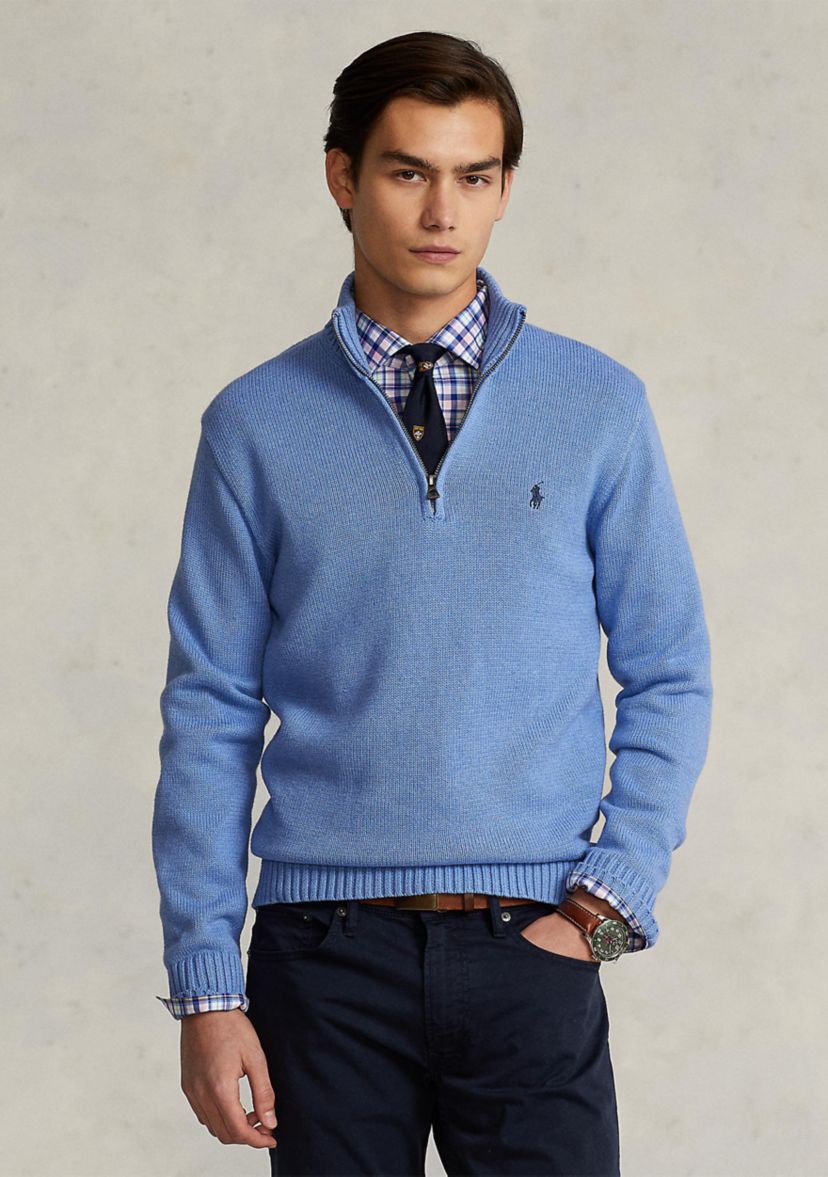 Cotton Quarter-Zip Sweater