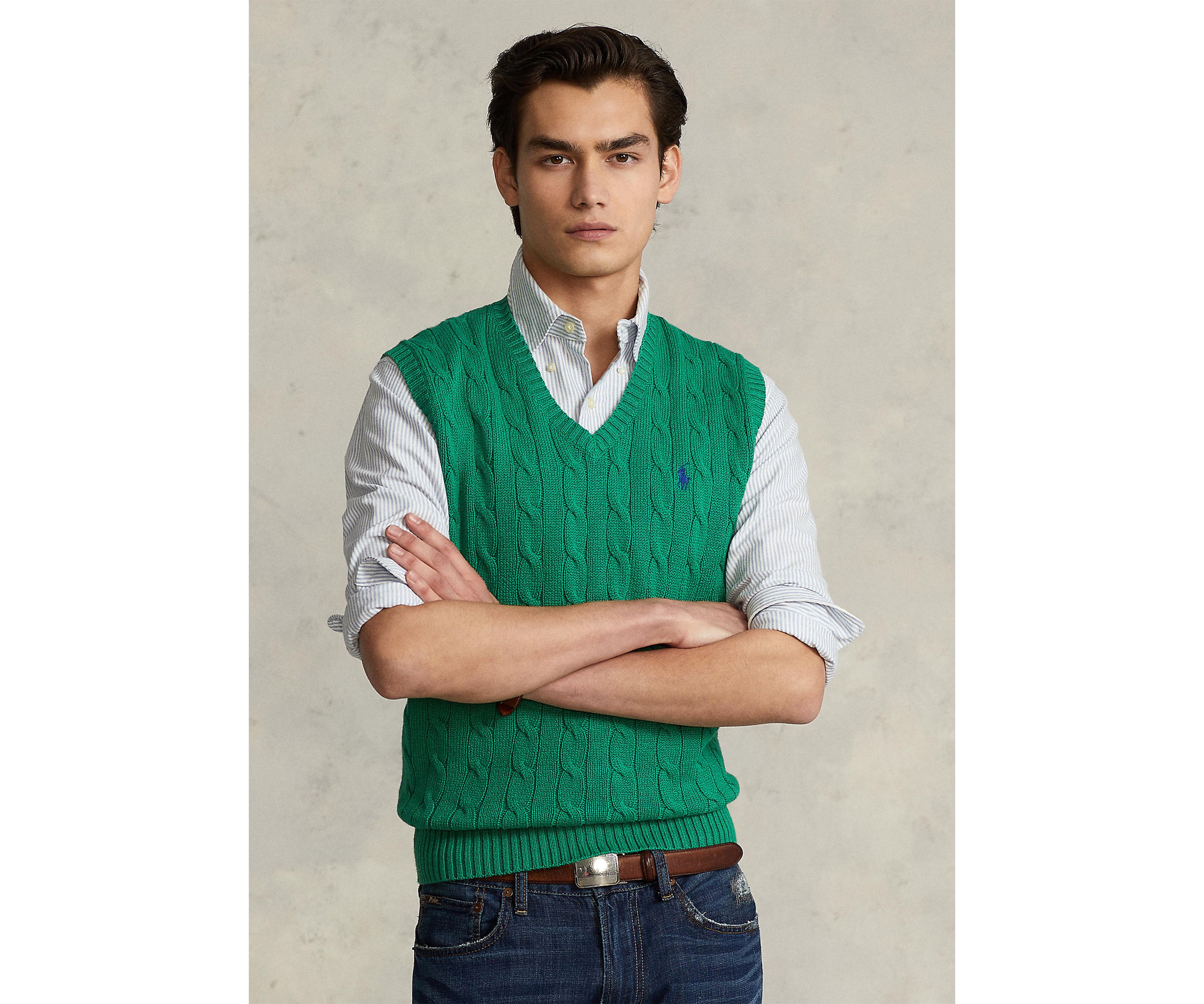 Cable-Knit Cotton Sweater Vest