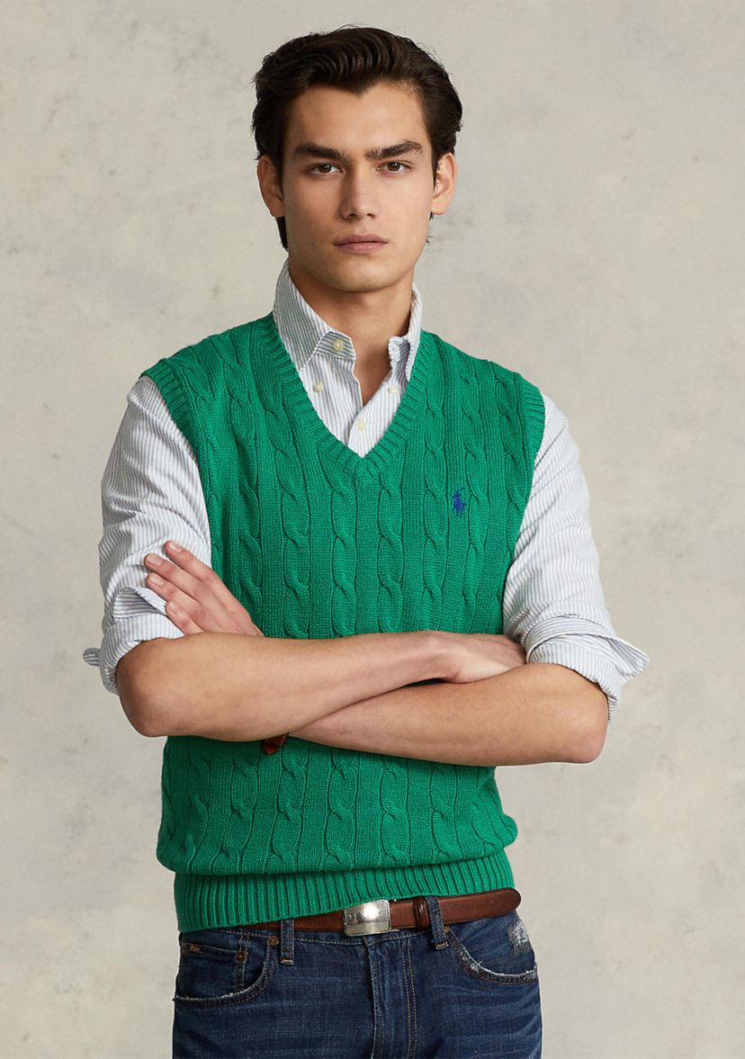Cable-Knit Cotton Sweater Vest