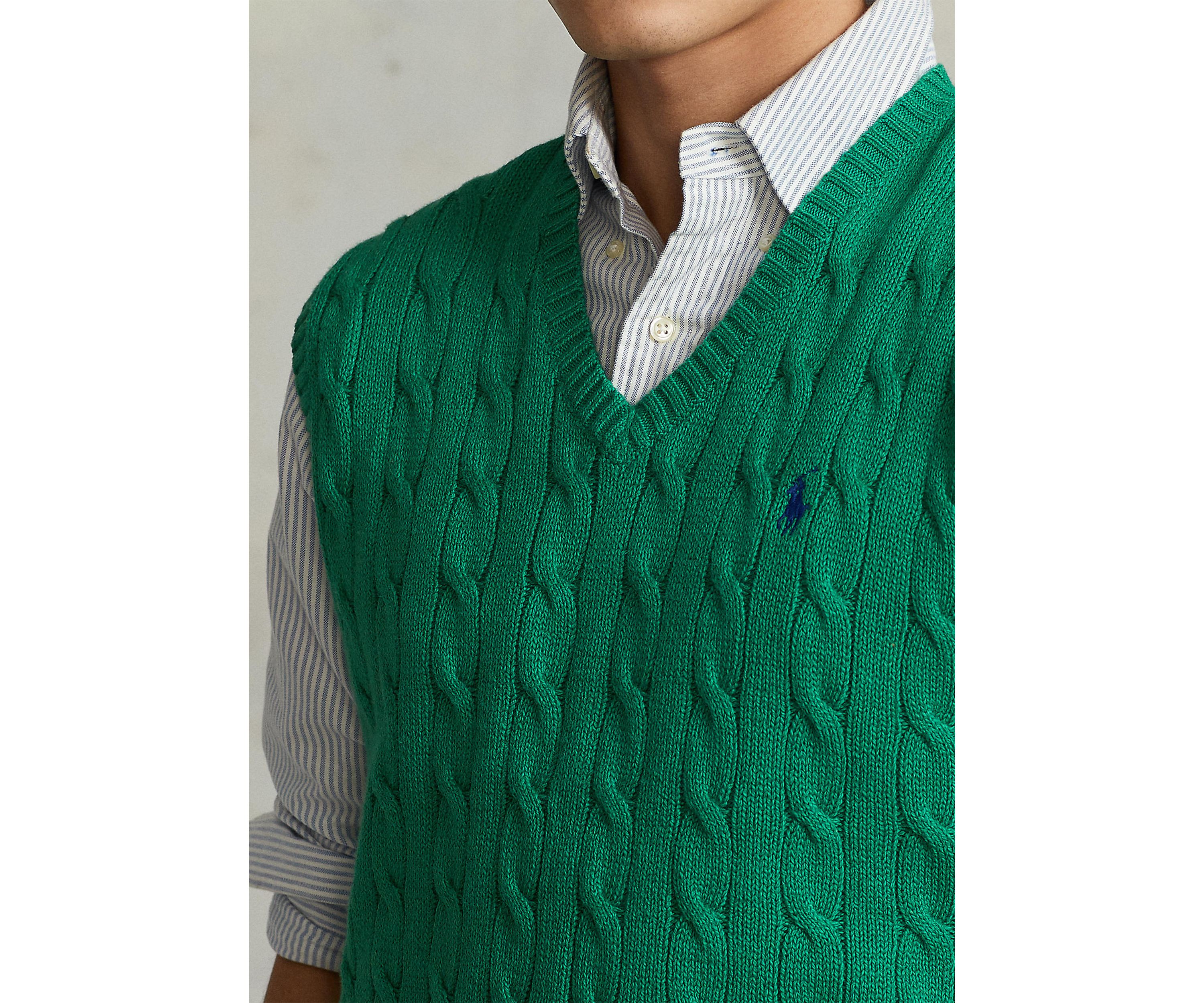 Cable-Knit Cotton Sweater Vest