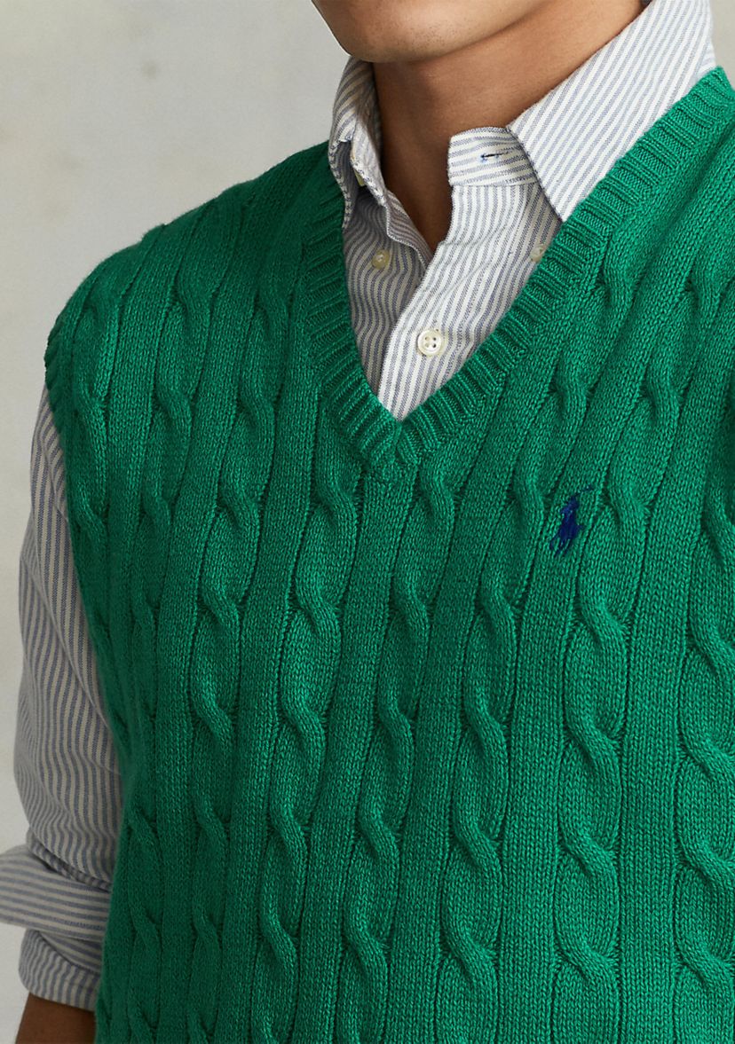 Cable-Knit Cotton Sweater Vest