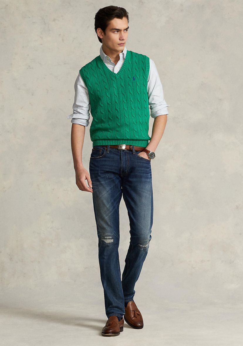 Cable-Knit Cotton Sweater Vest