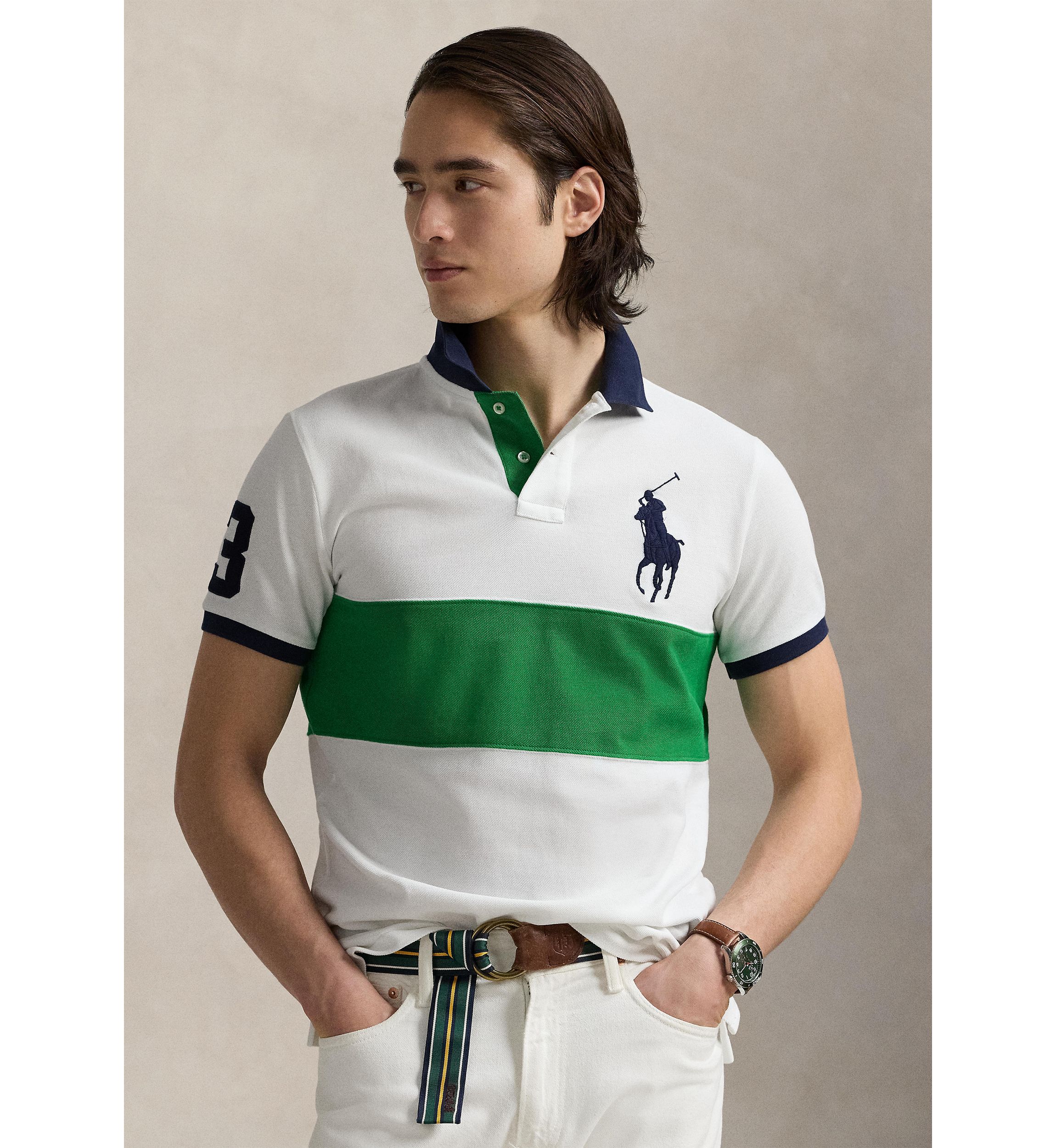 Classic Fit Big Pony Mesh Polo Shirt