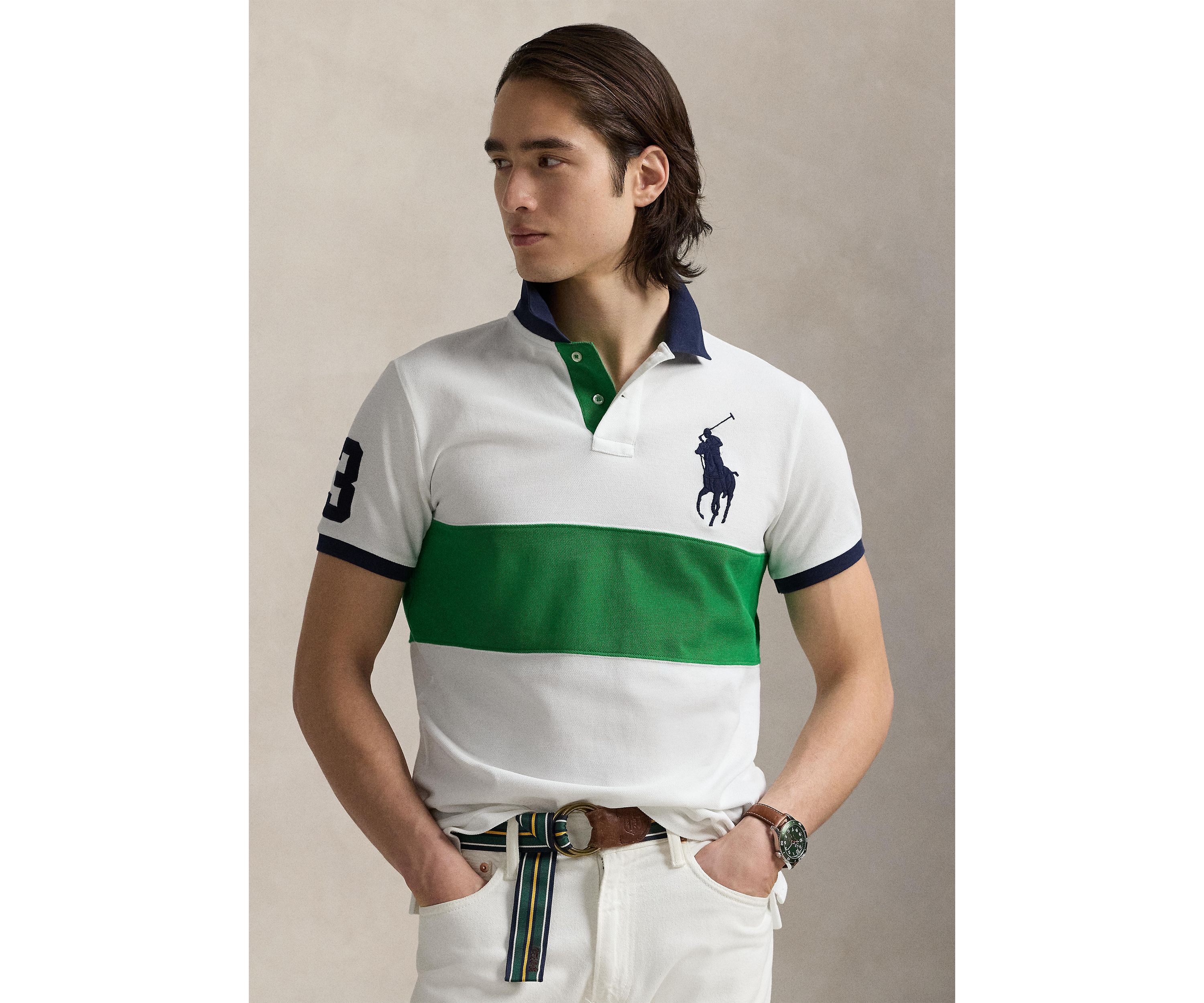 Classic Fit Big Pony Mesh Polo Shirt
