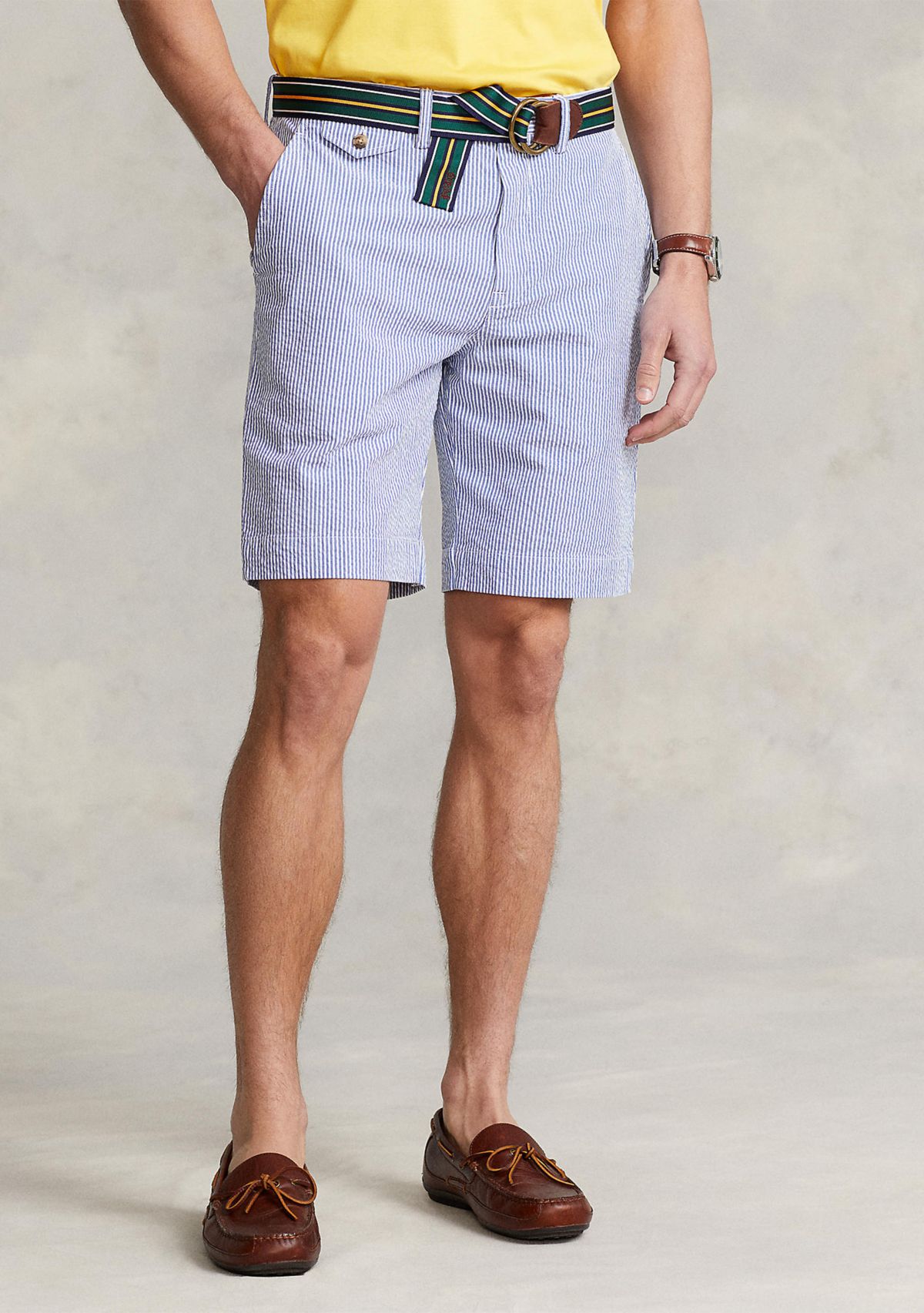 9.25" Stretch Classic Fit Seersucker Shorts 