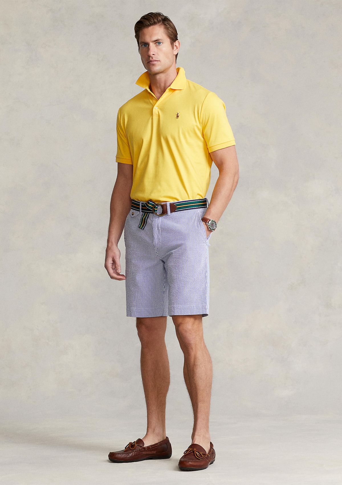 9.25" Stretch Classic Fit Seersucker Shorts 