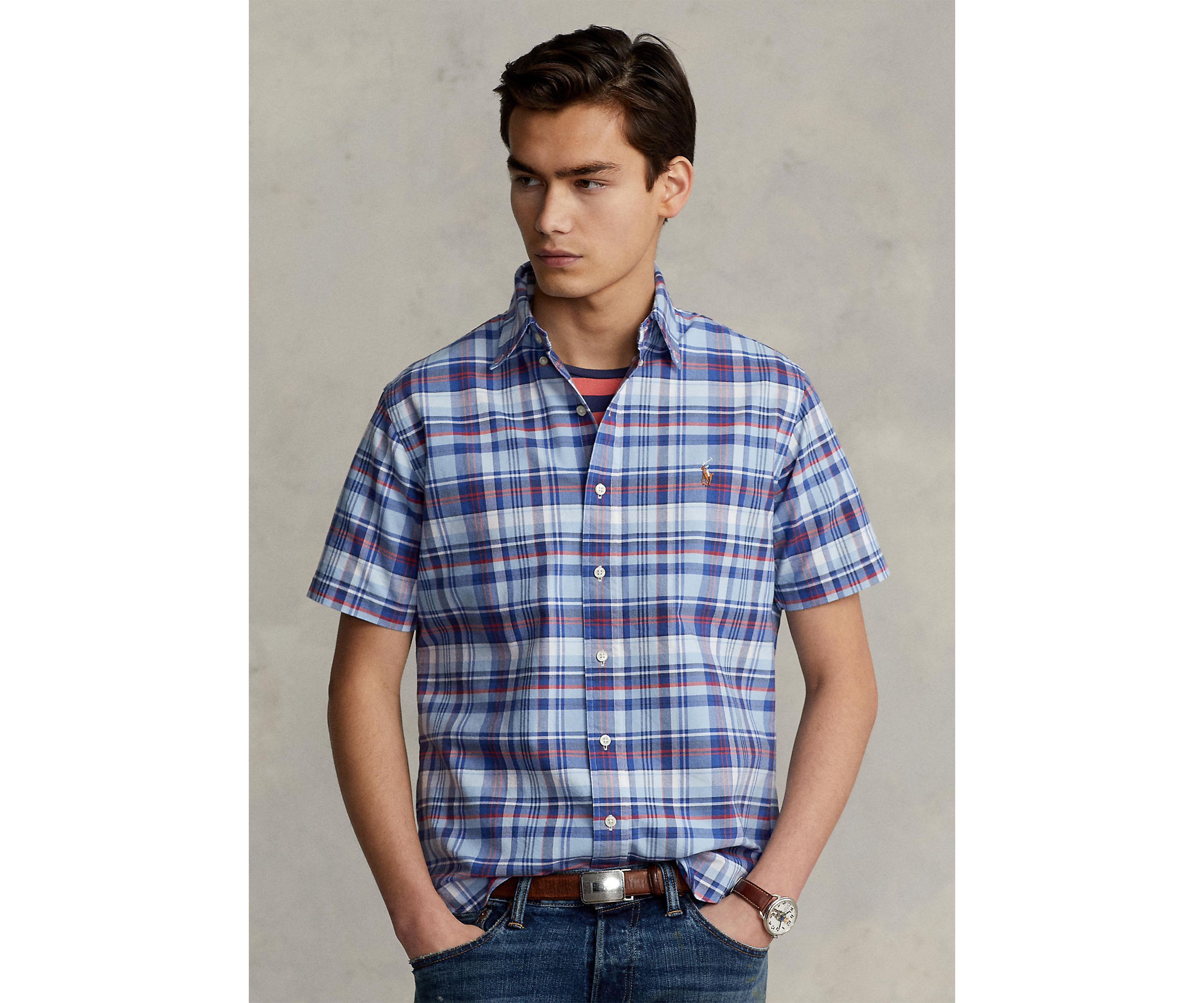 Classic Fit Plaid Oxford Shirt