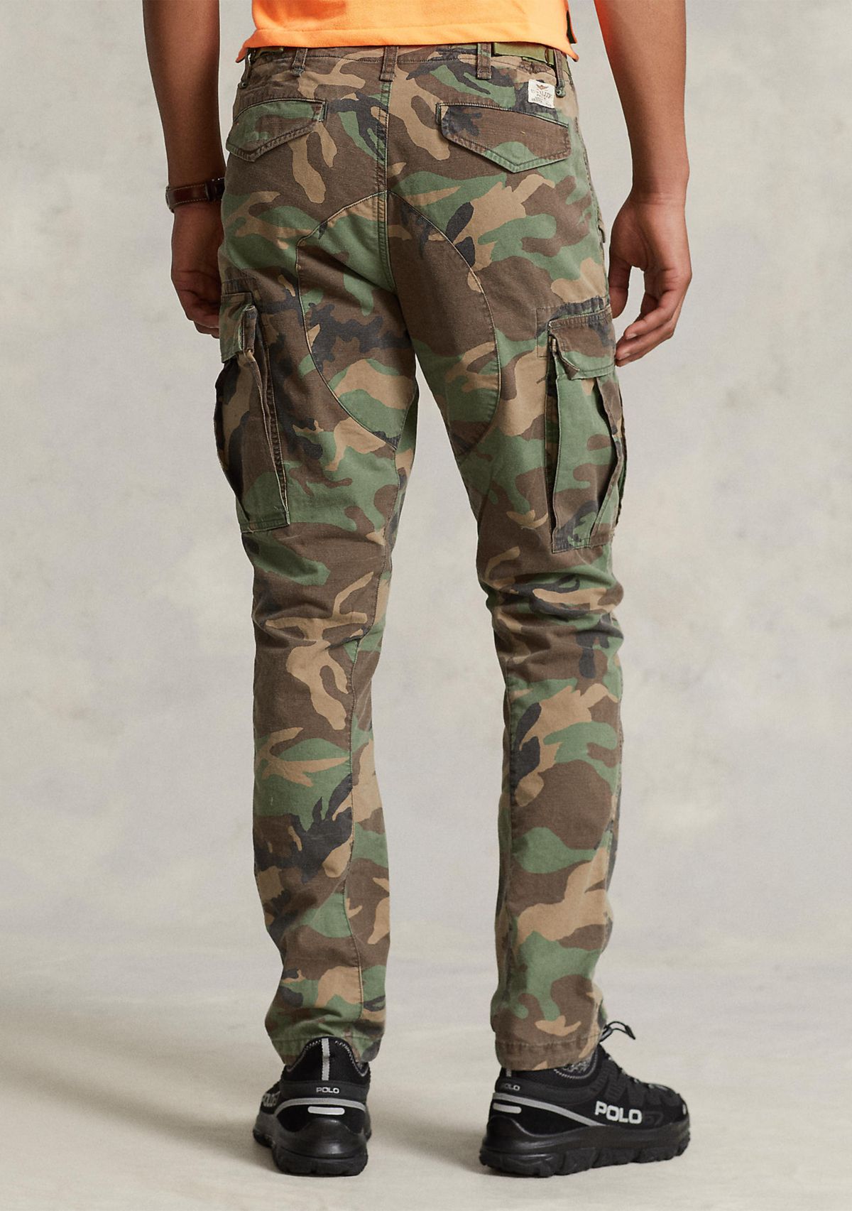 Slim Fit Camo Canvas Cargo Pants