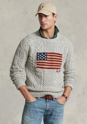 Polo Ralph Lauren Aran-Knit Flag Sweater | belk