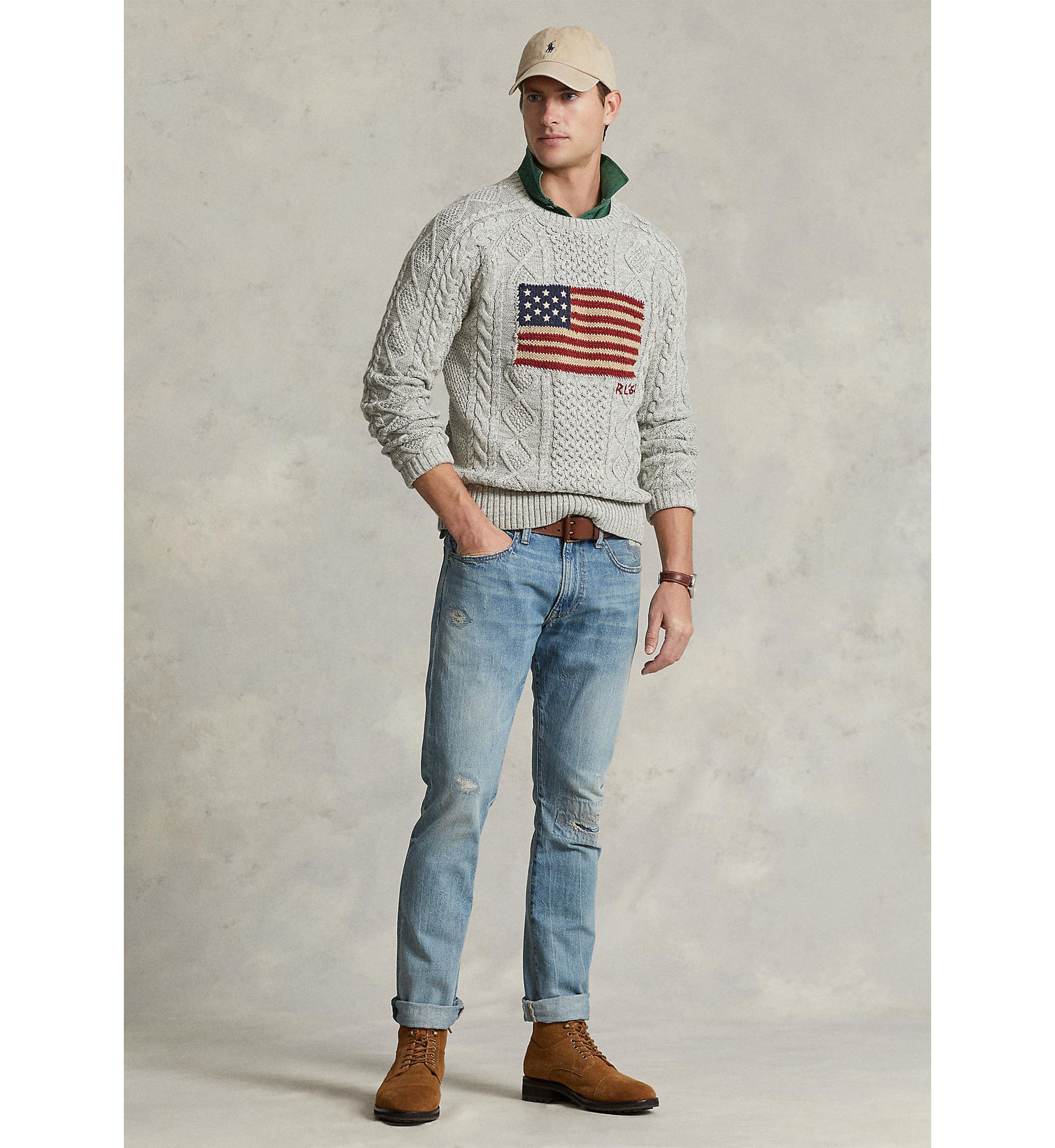 Aran-Knit Flag Sweater