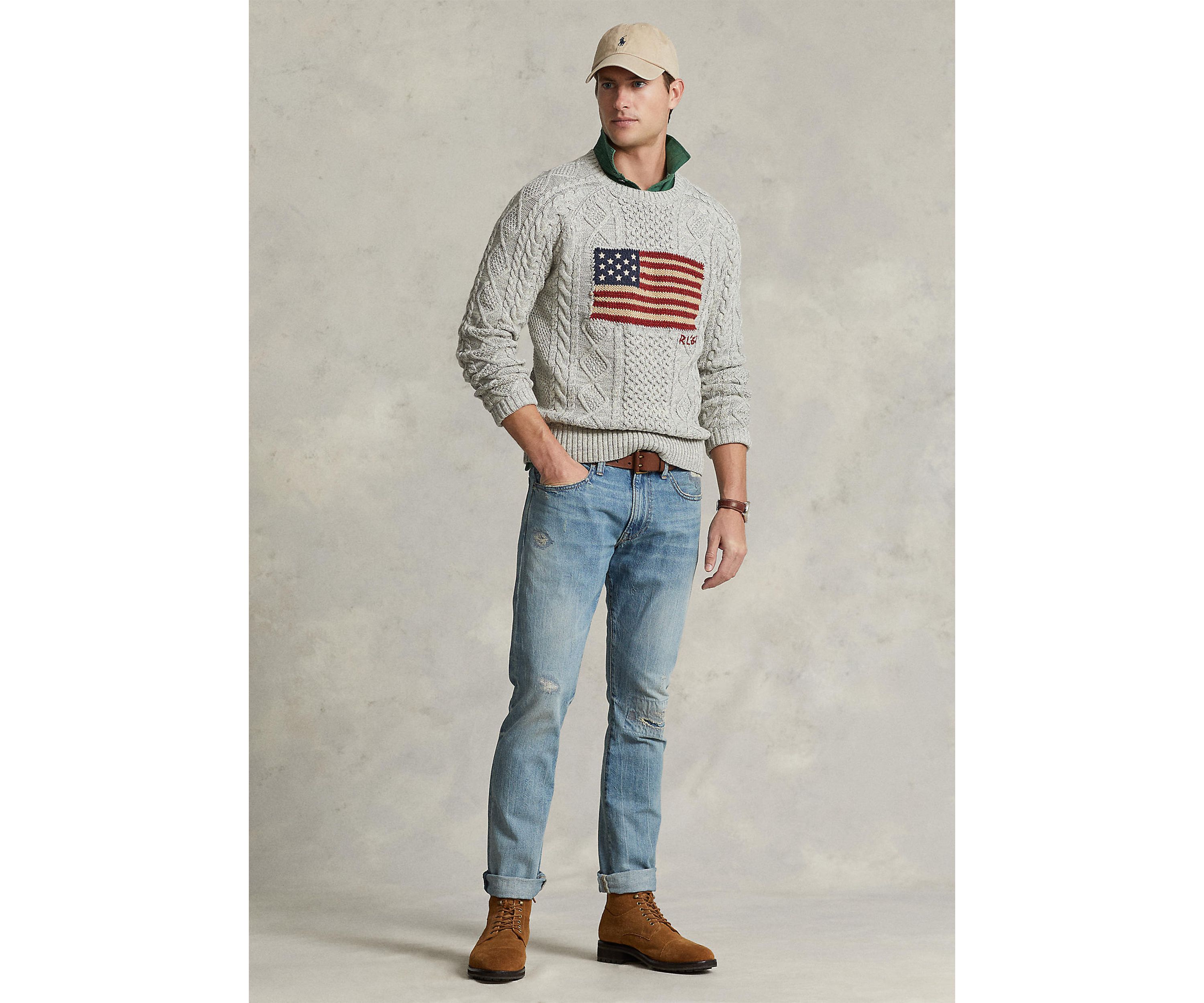 Aran-Knit Flag Sweater