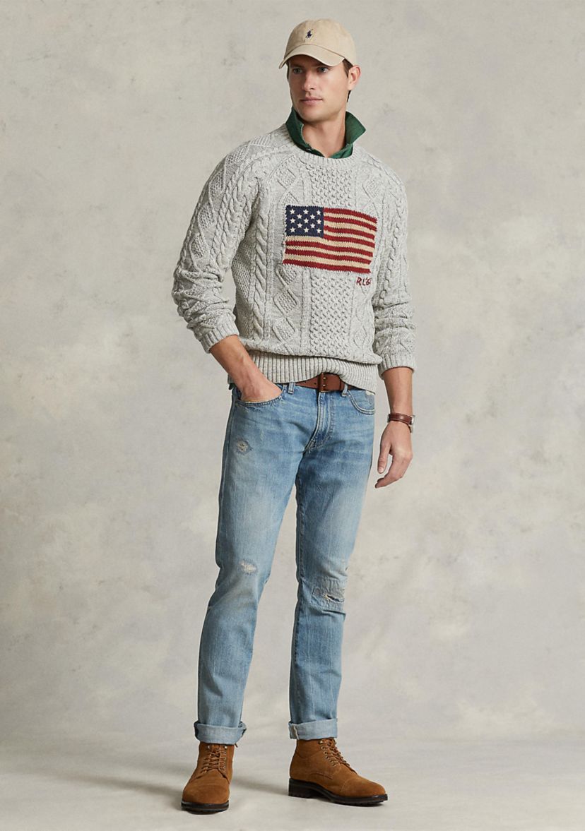 Aran-Knit Flag Sweater