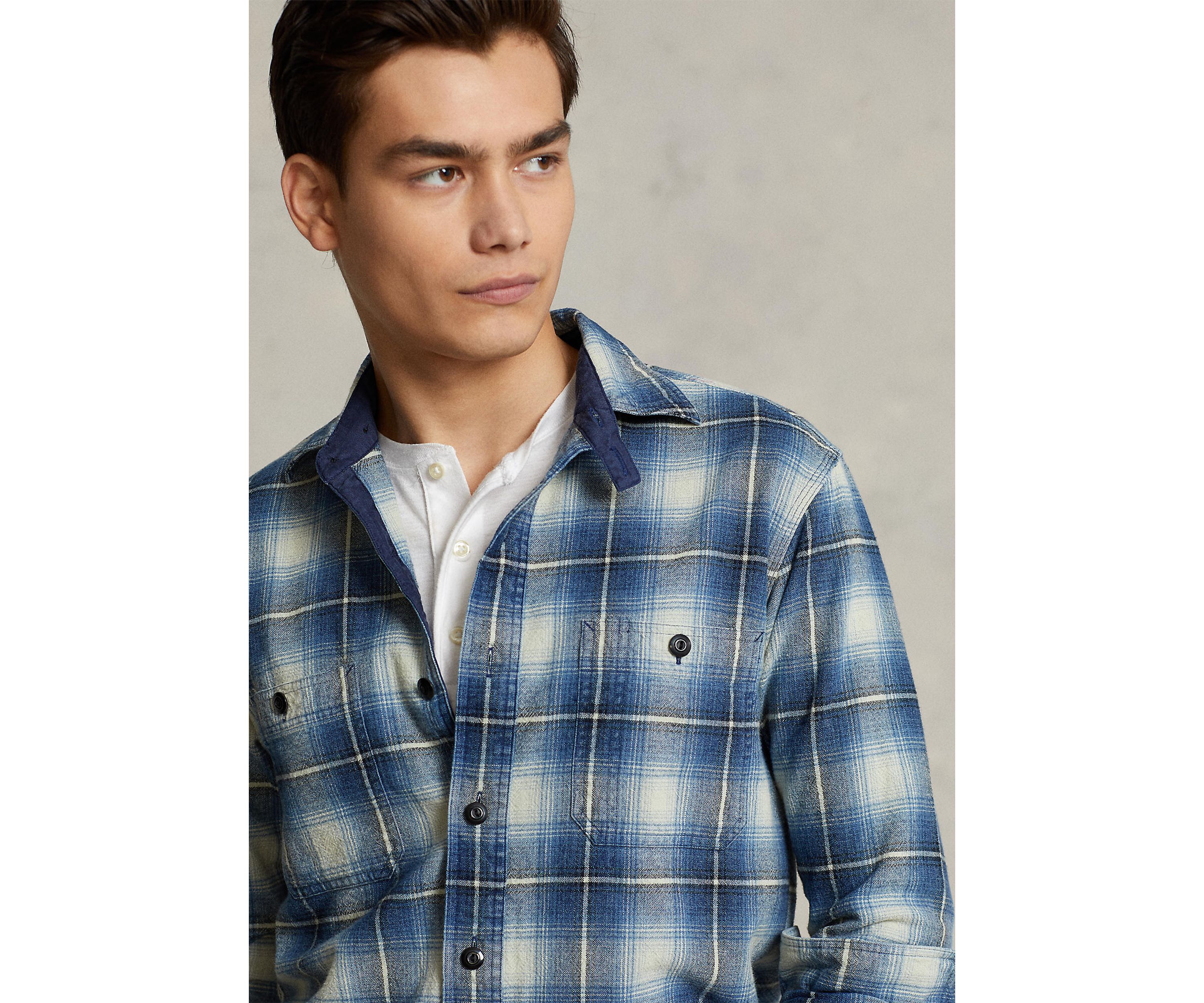 Classic Fit Plaid Flannel Work Shirt