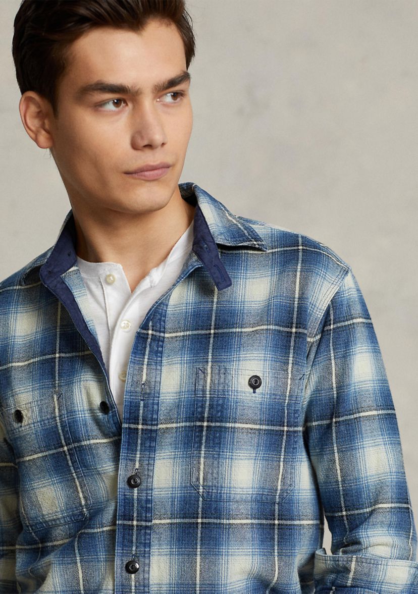 Classic Fit Plaid Flannel Work Shirt