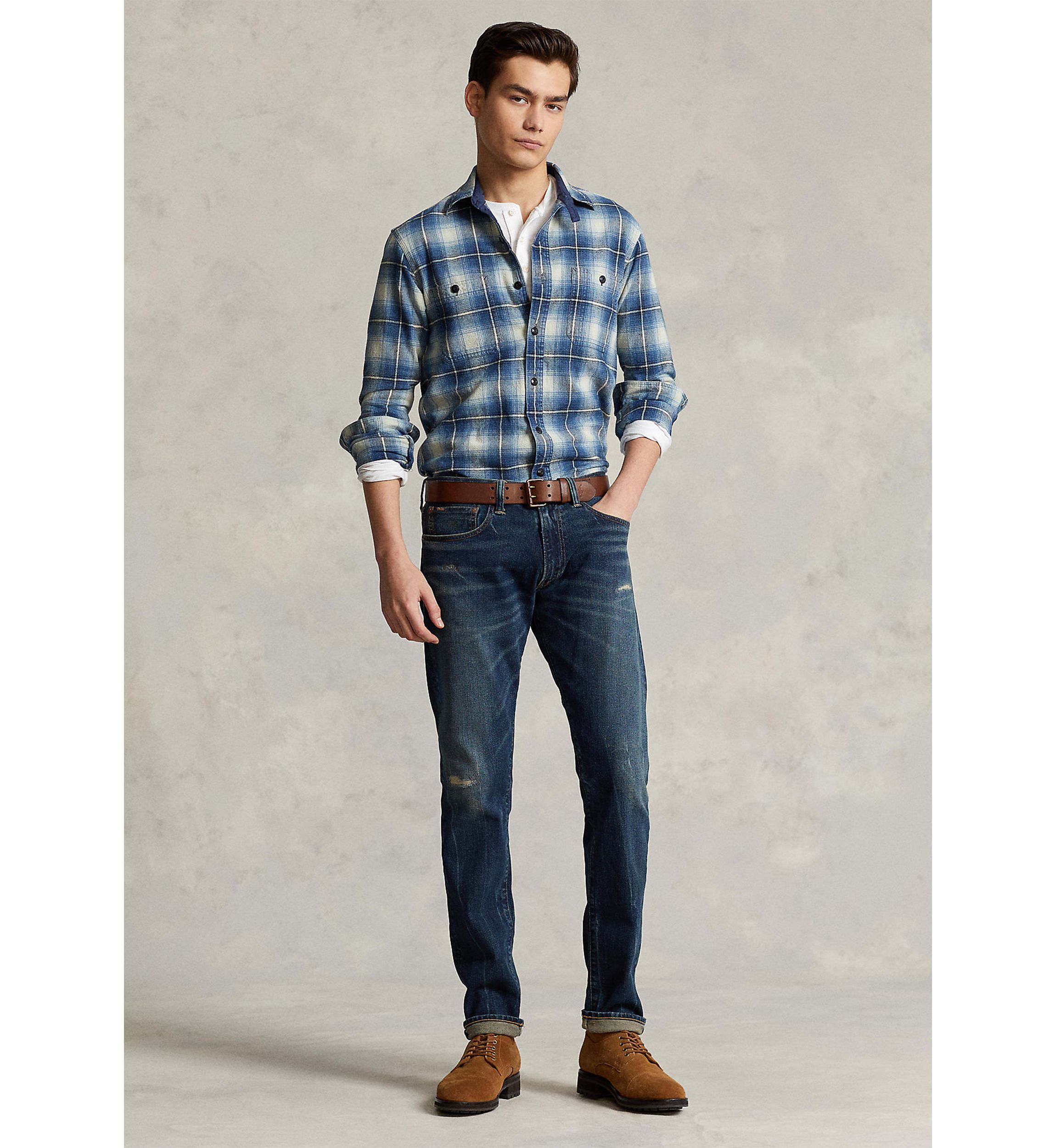 Classic Fit Plaid Flannel Work Shirt
