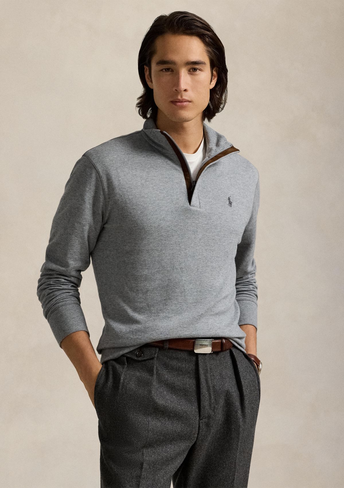 Luxury Jersey Quarter-Zip Pullover