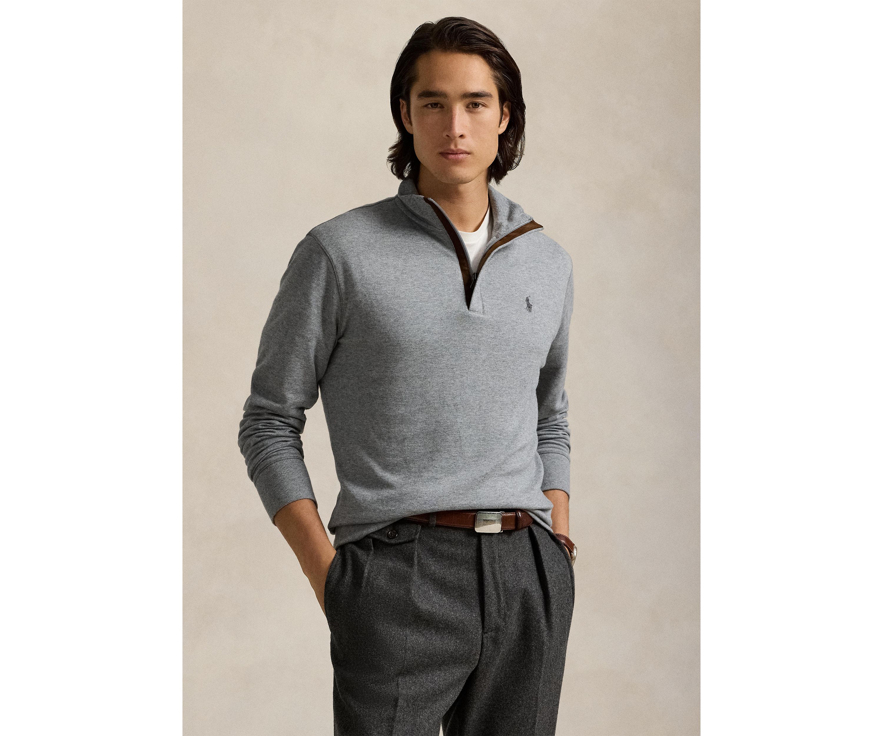 Luxury Jersey Quarter-Zip Pullover