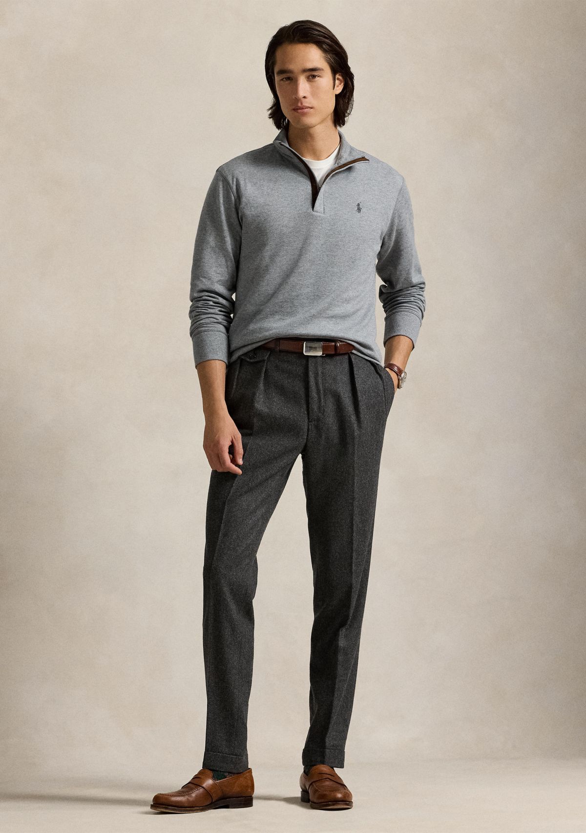 Luxury Jersey Quarter-Zip Pullover