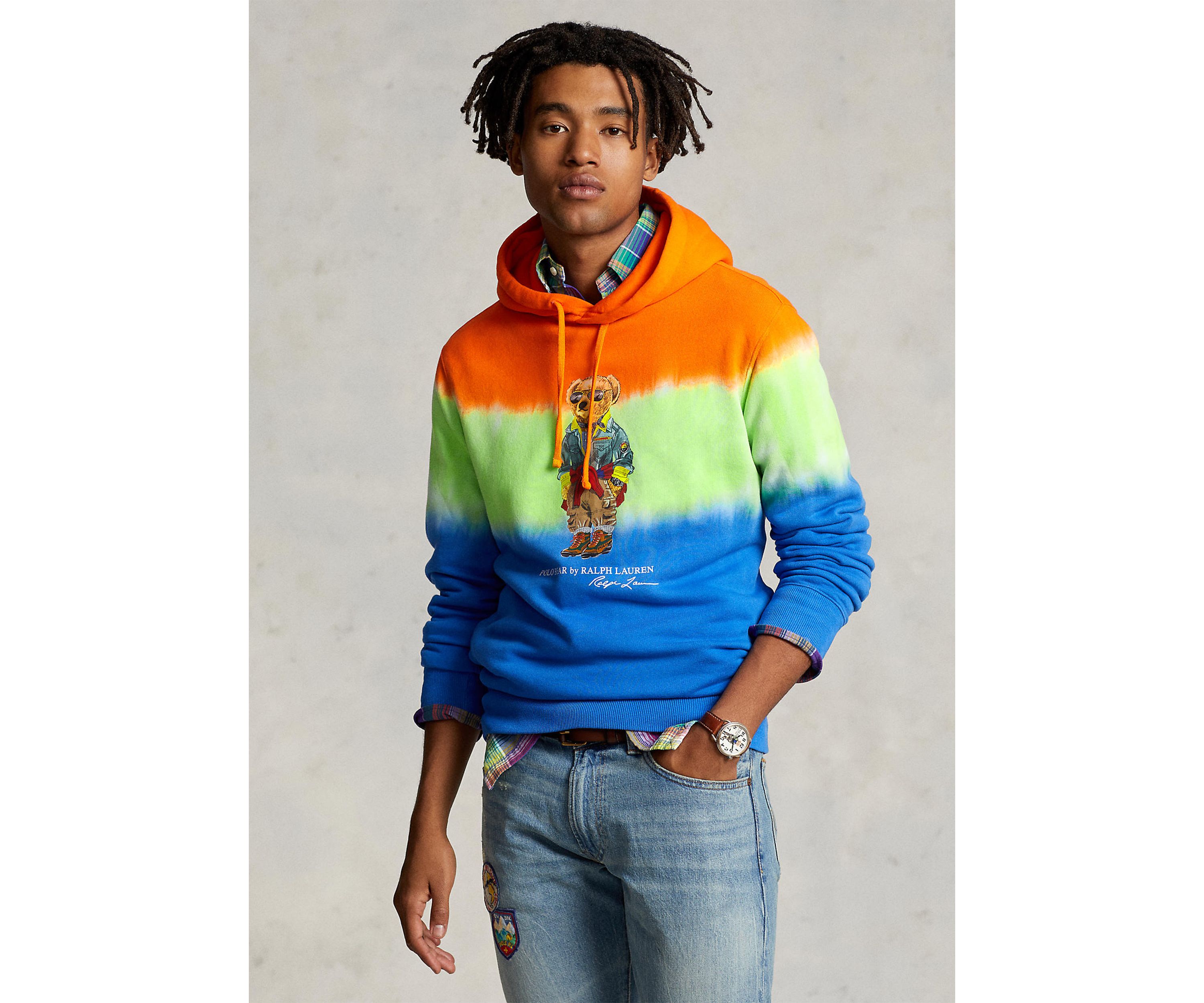 Polo Bear Tie-Dye Fleece Hoodie