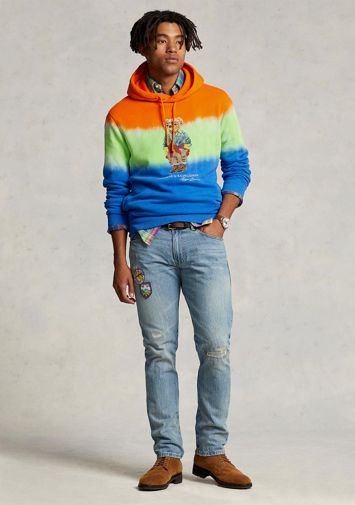 Polo Bear Tie-Dye Fleece Hoodie