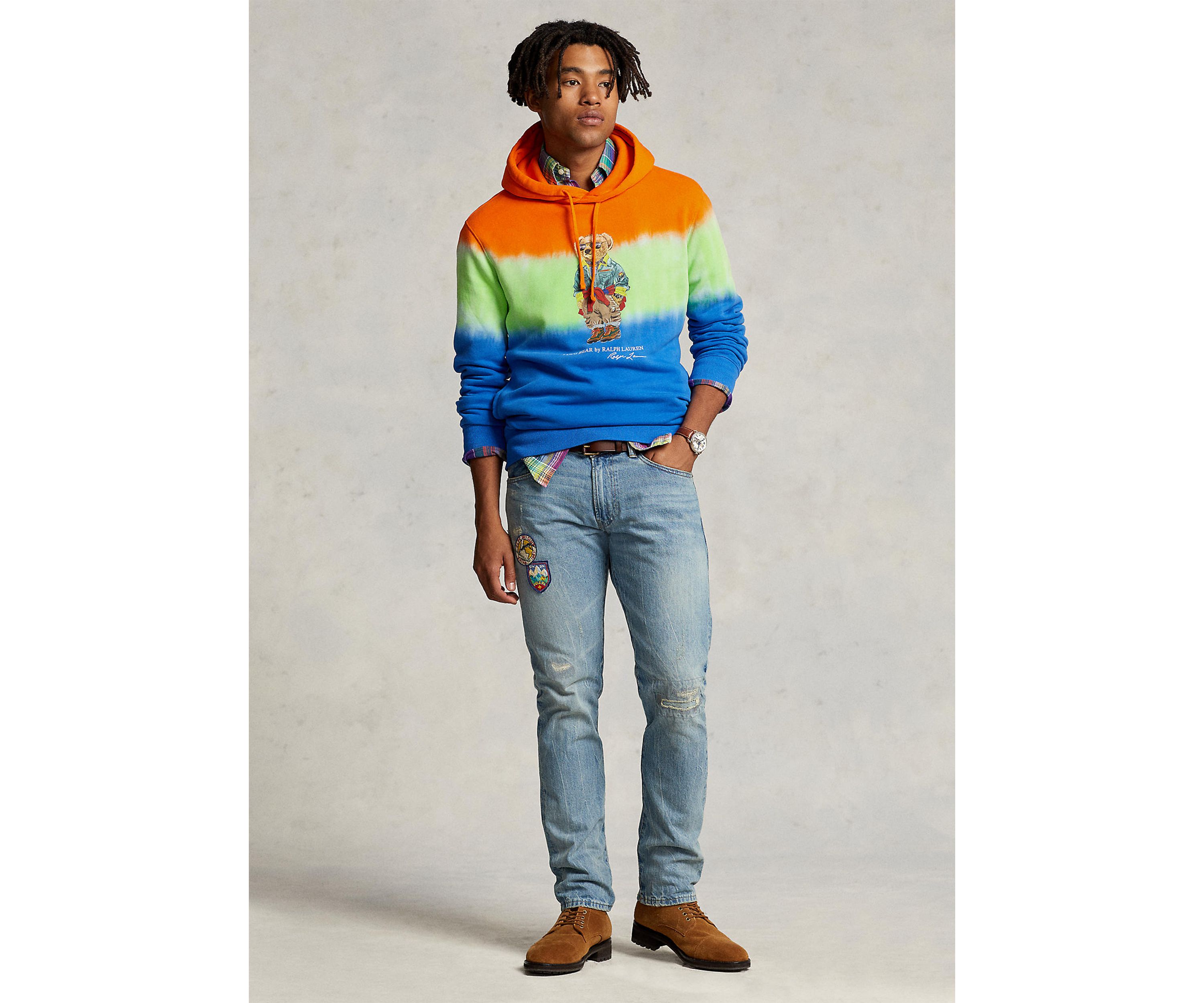 Polo Bear Tie-Dye Fleece Hoodie
