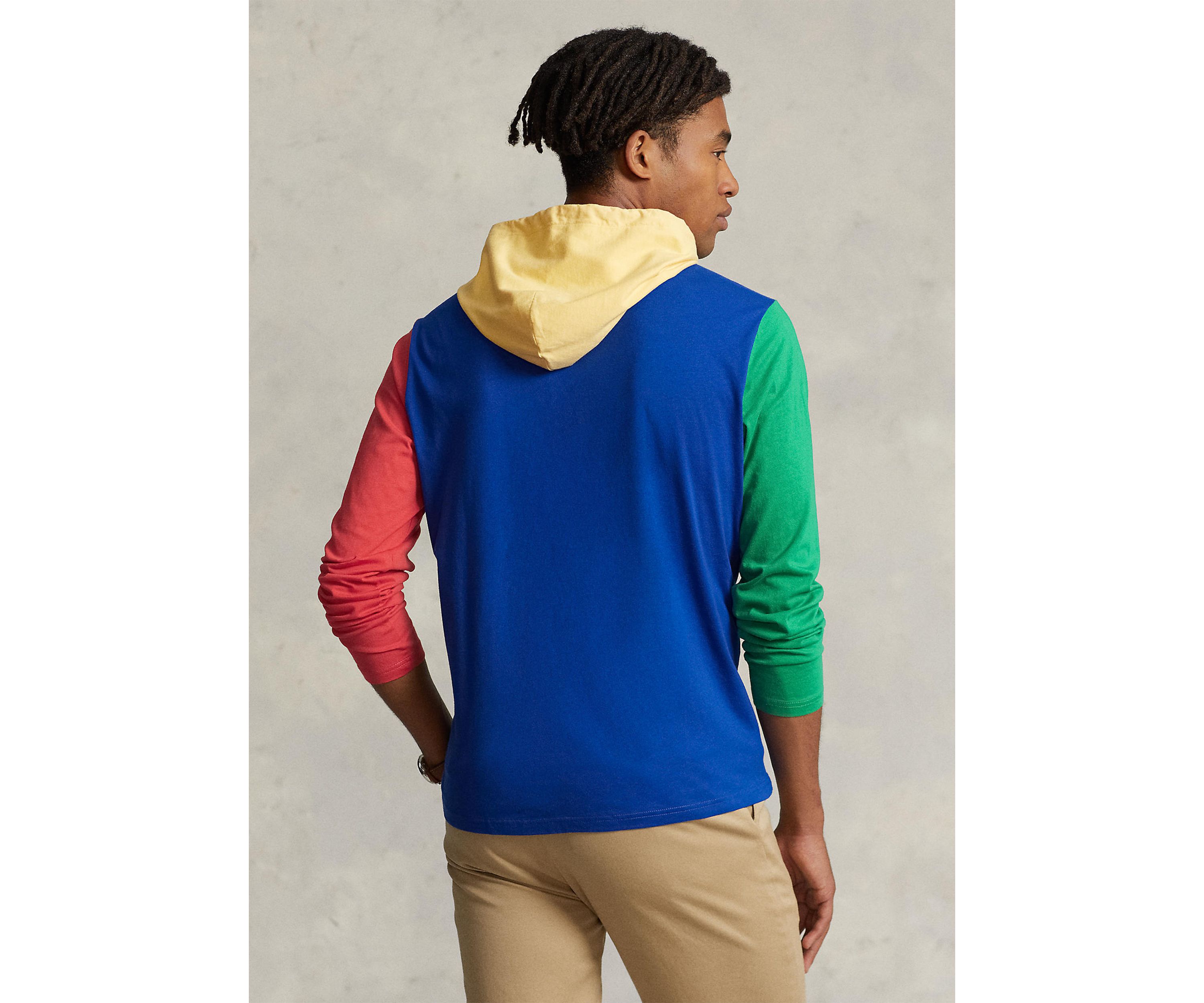 Color-Blocked Jersey Hooded T-Shirt