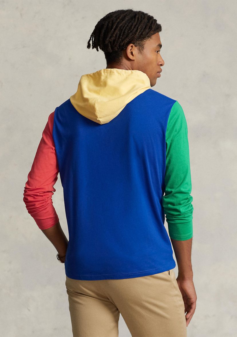 Color-Blocked Jersey Hooded T-Shirt