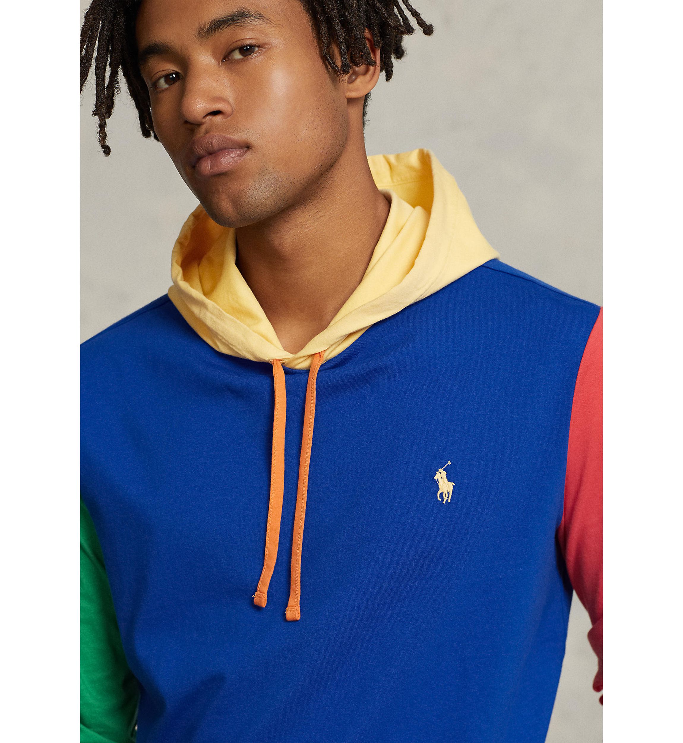 Color-Blocked Jersey Hooded T-Shirt