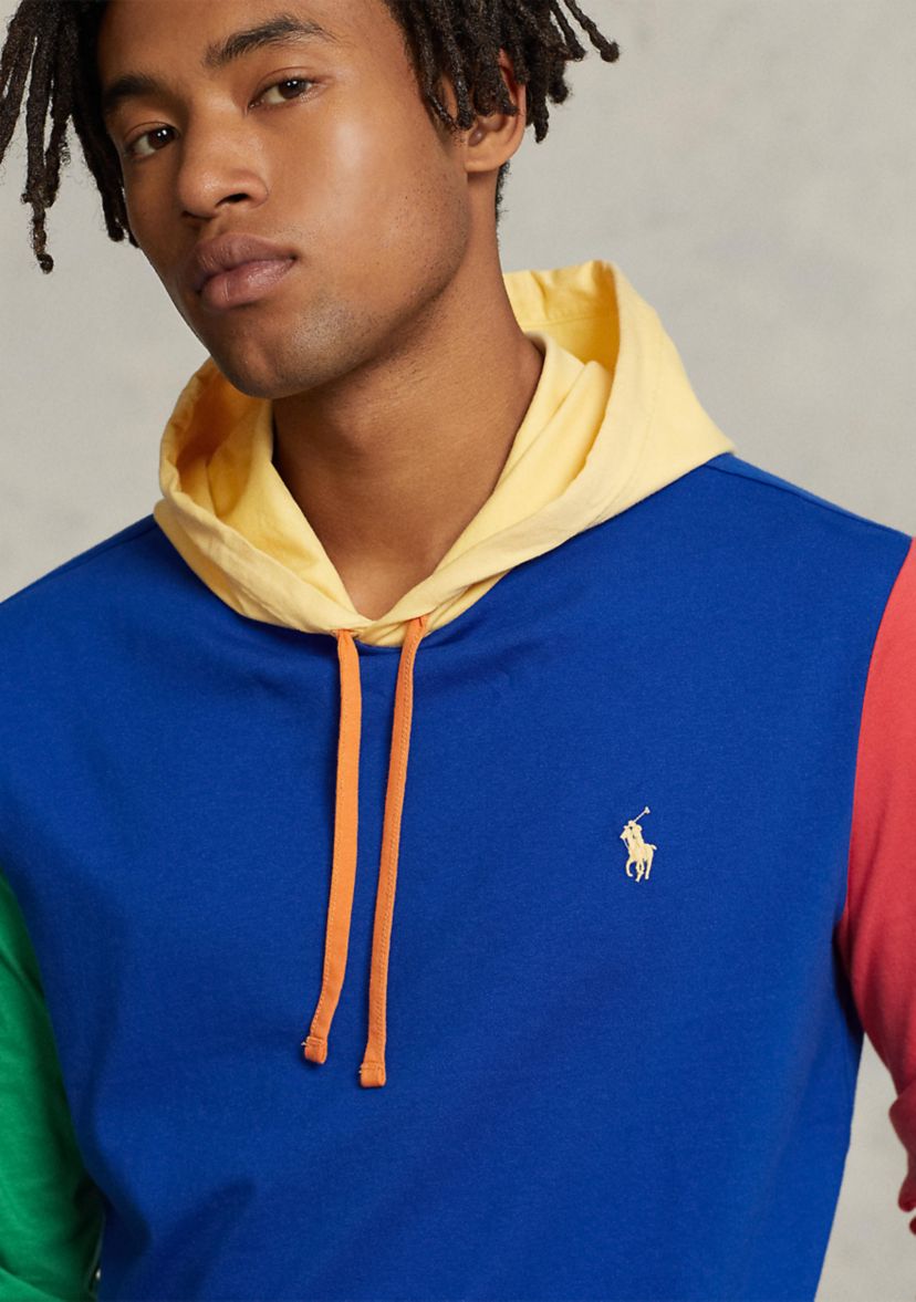 Color-Blocked Jersey Hooded T-Shirt