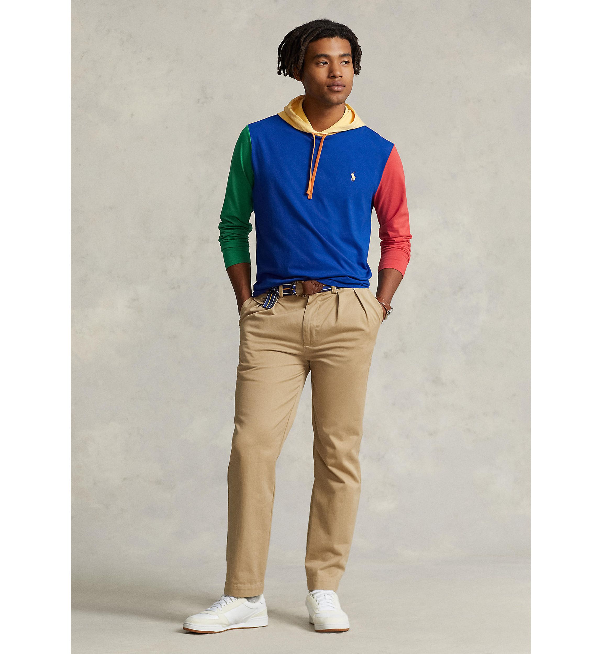 Color-Blocked Jersey Hooded T-Shirt