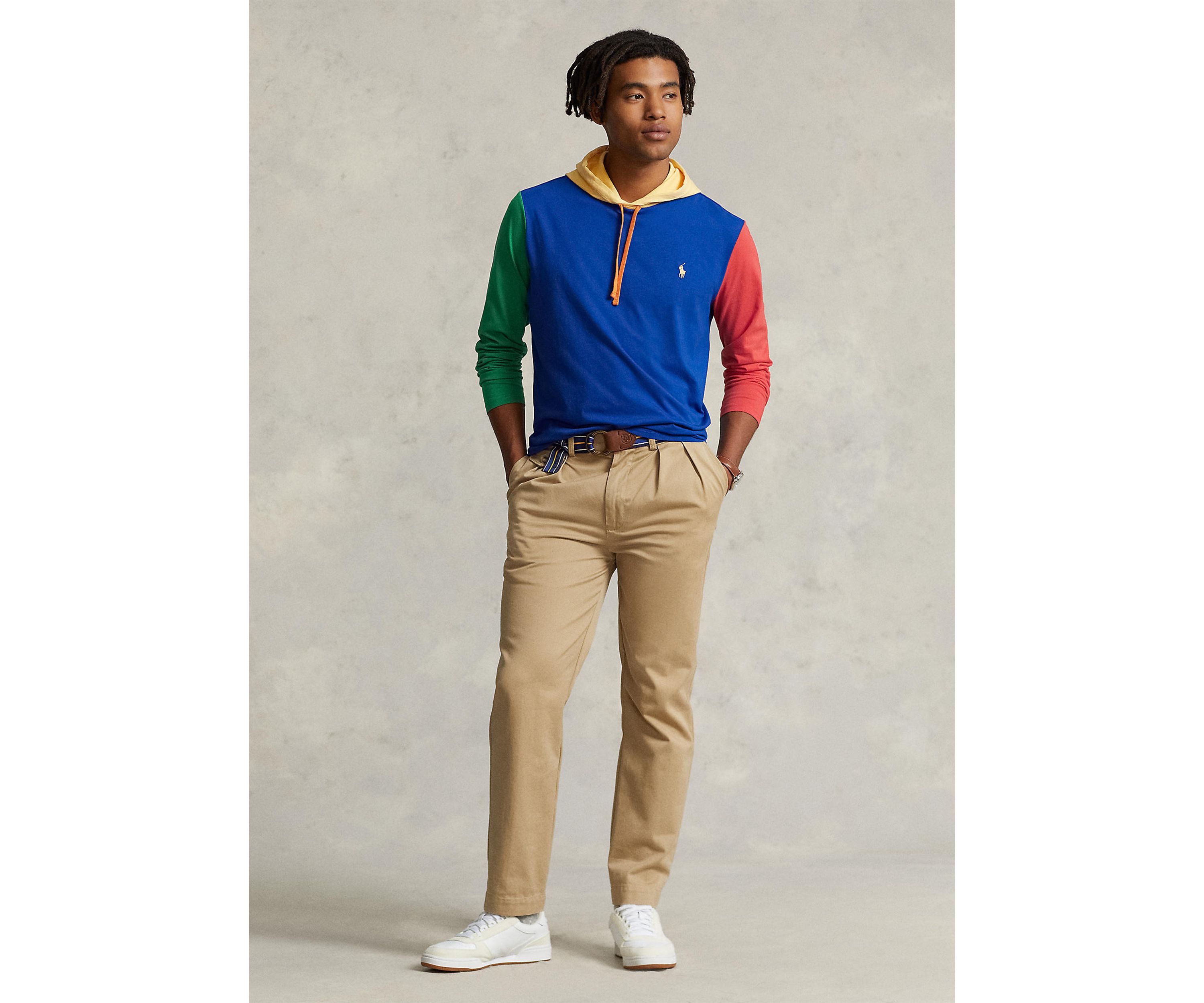 Color-Blocked Jersey Hooded T-Shirt