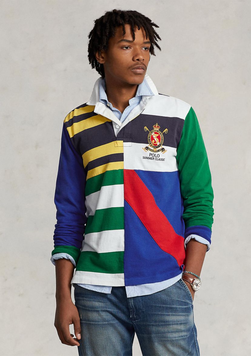 Classic Fit Patchwork Jersey Rugby Shirt