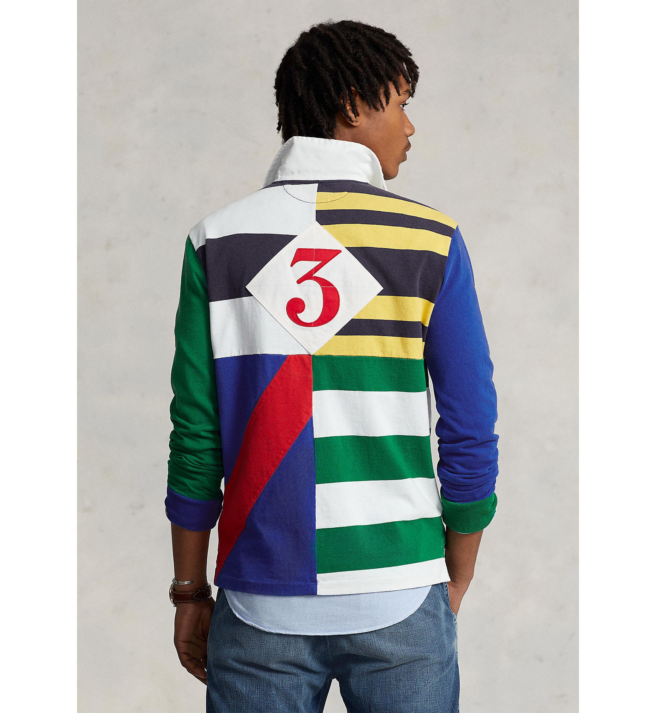 Classic Fit Patchwork Jersey Rugby Shirt