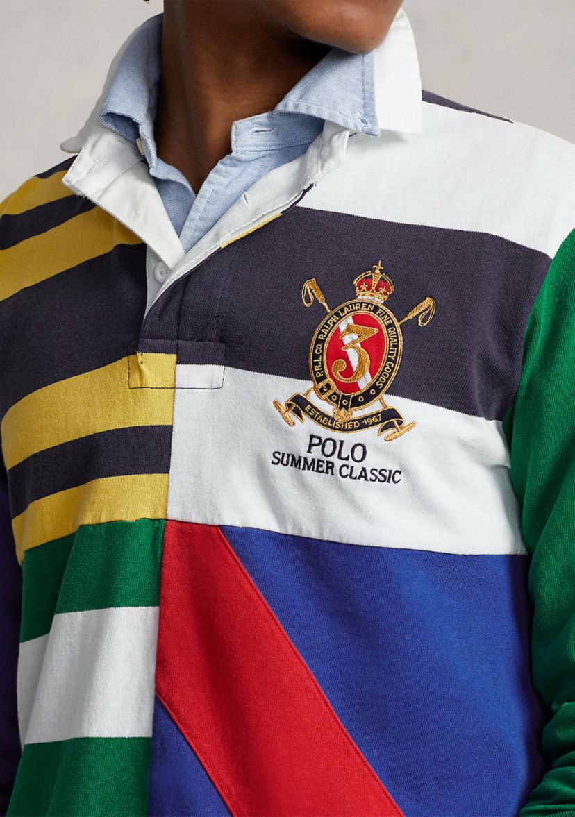 Classic Fit Patchwork Jersey Rugby Shirt
