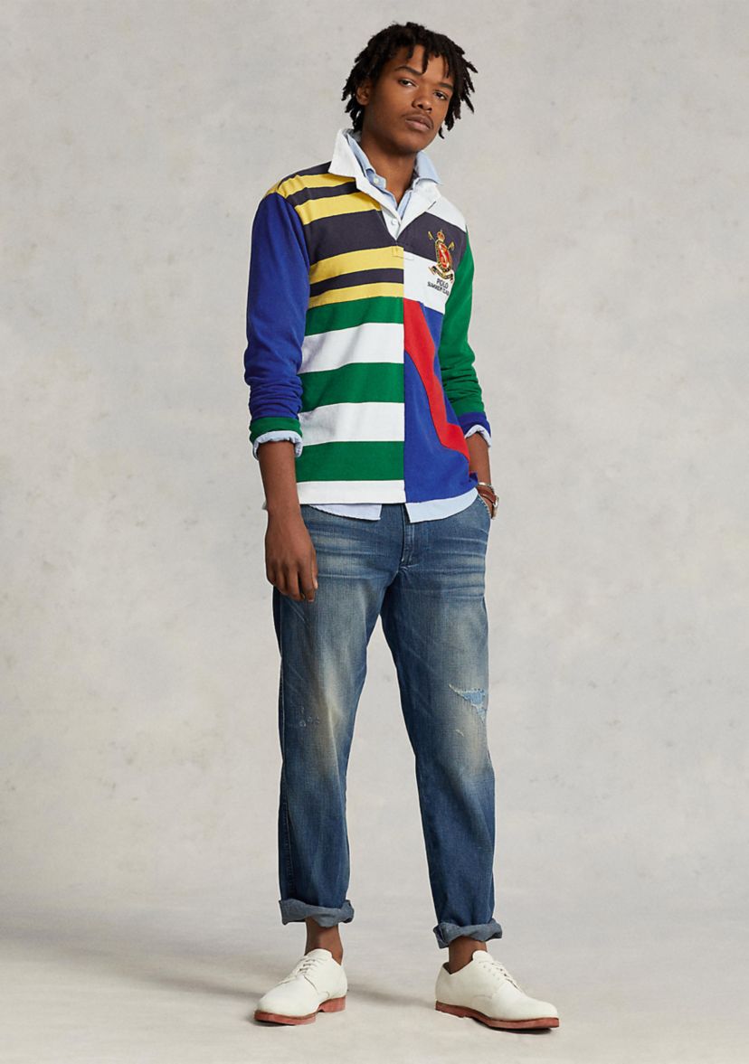 Classic Fit Patchwork Jersey Rugby Shirt