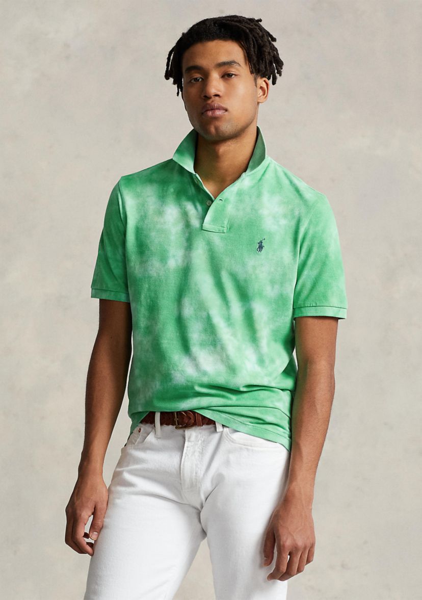 Classic Fit Tie-Dye Mesh Polo Shirt 