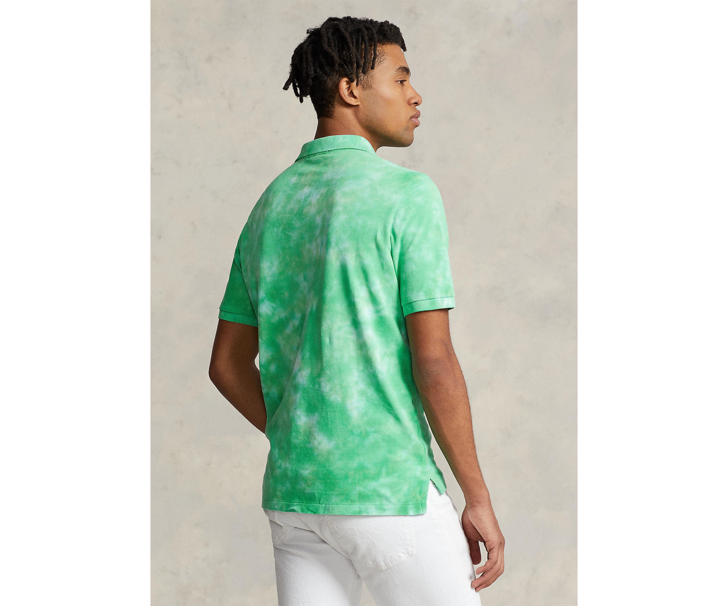 Classic Fit Tie-Dye Mesh Polo Shirt 