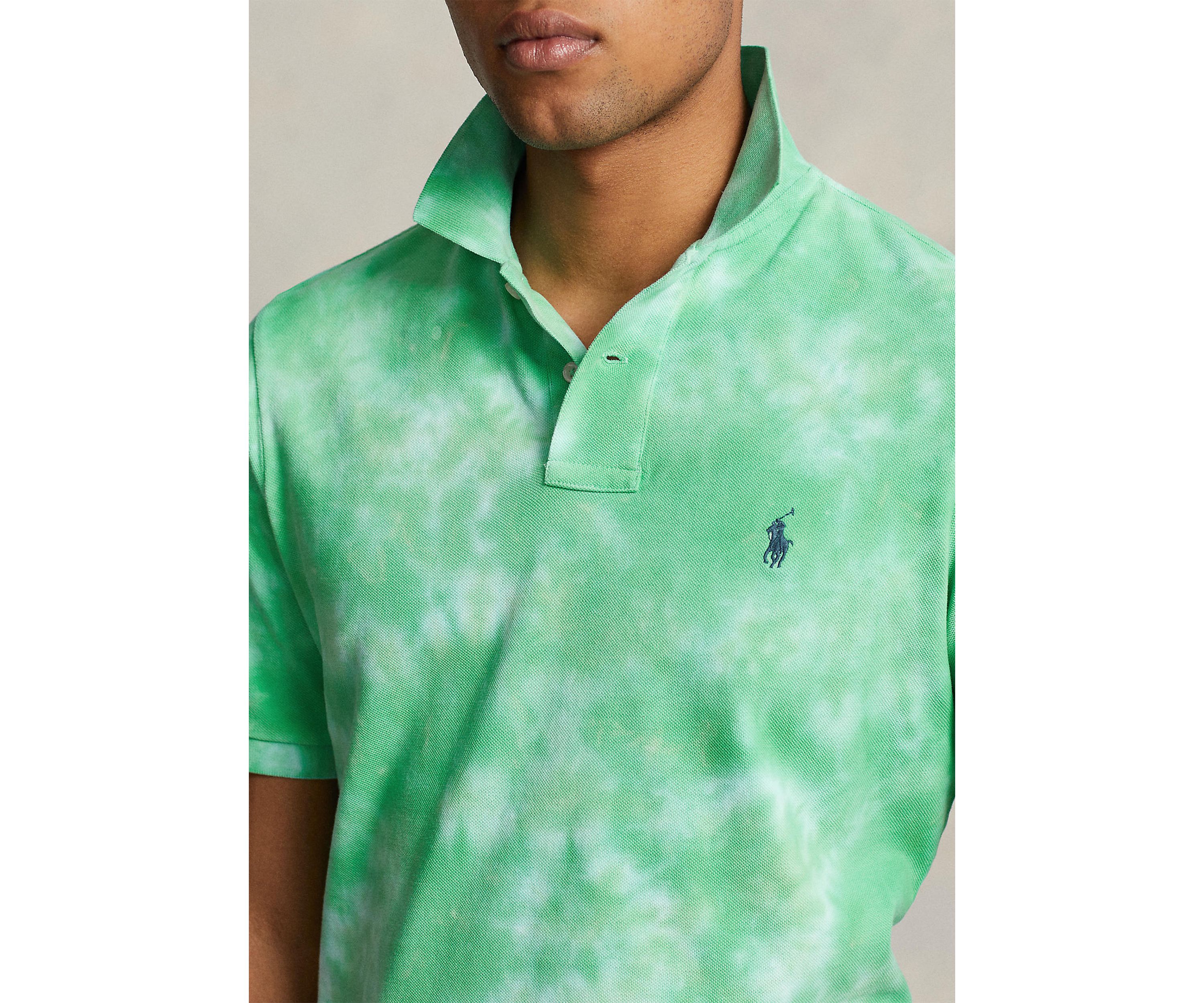 Classic Fit Tie-Dye Mesh Polo Shirt 