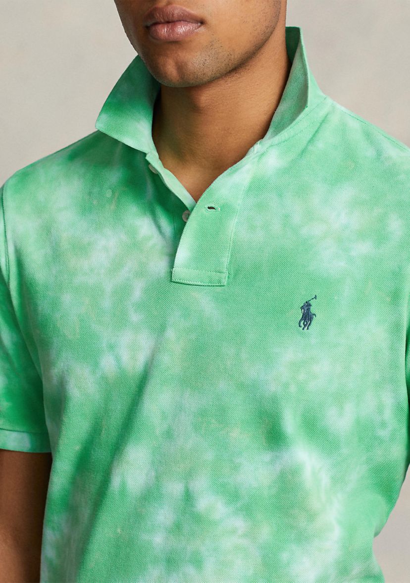 Classic Fit Tie-Dye Mesh Polo Shirt 