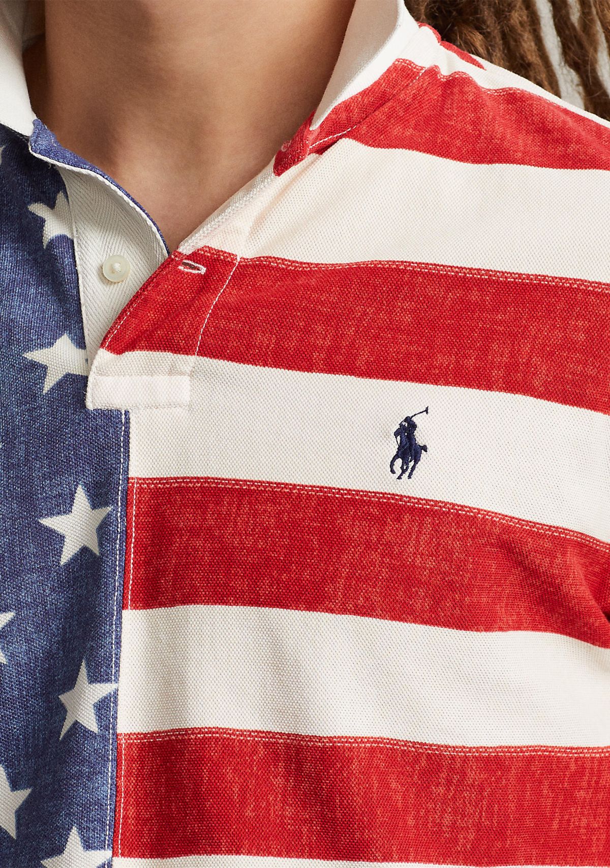 Polo Ralph Lauren Classic Fit Flag Print Mesh Polo Shirt | Belk