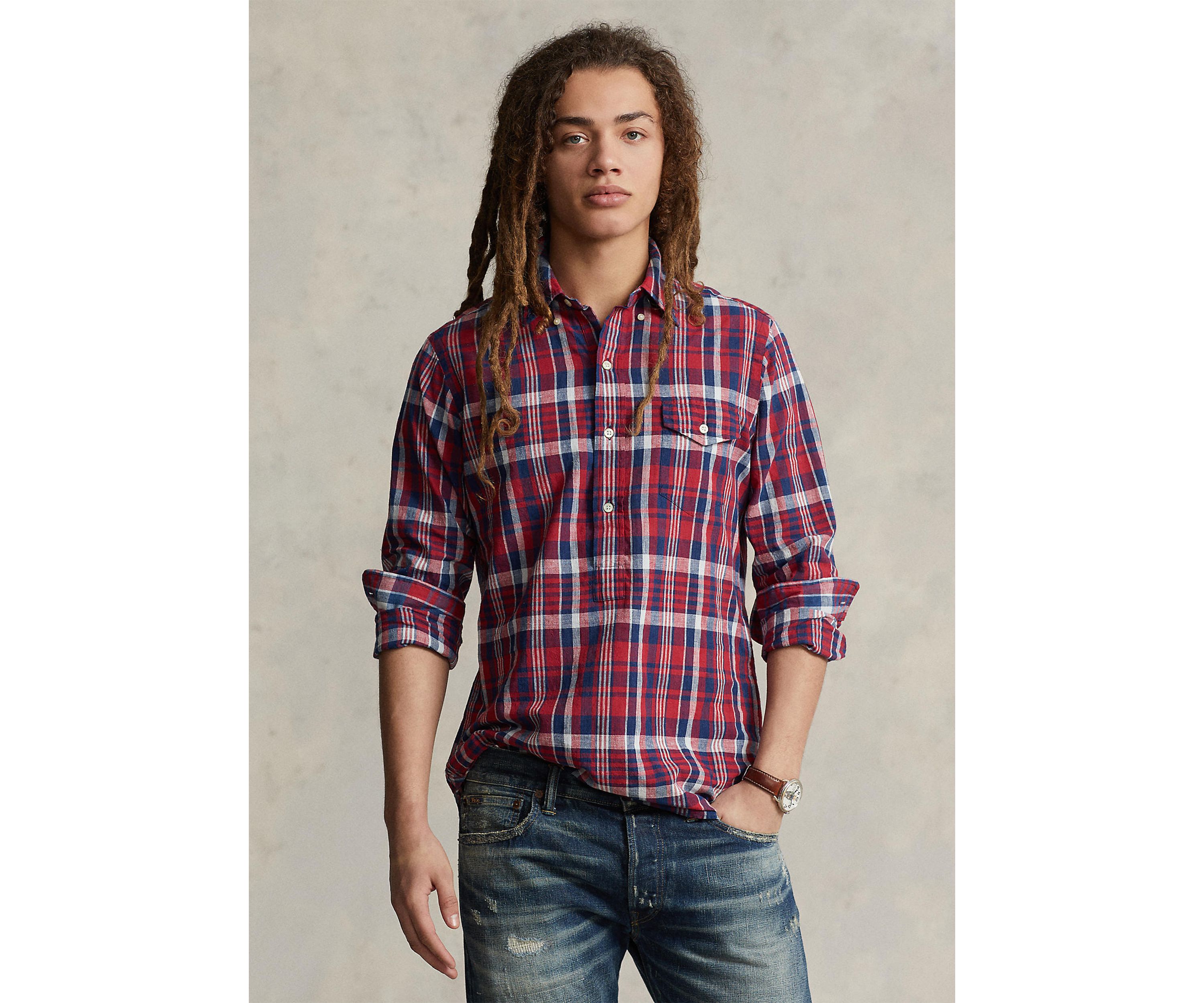 Classic Fit Madras Popover Shirt
