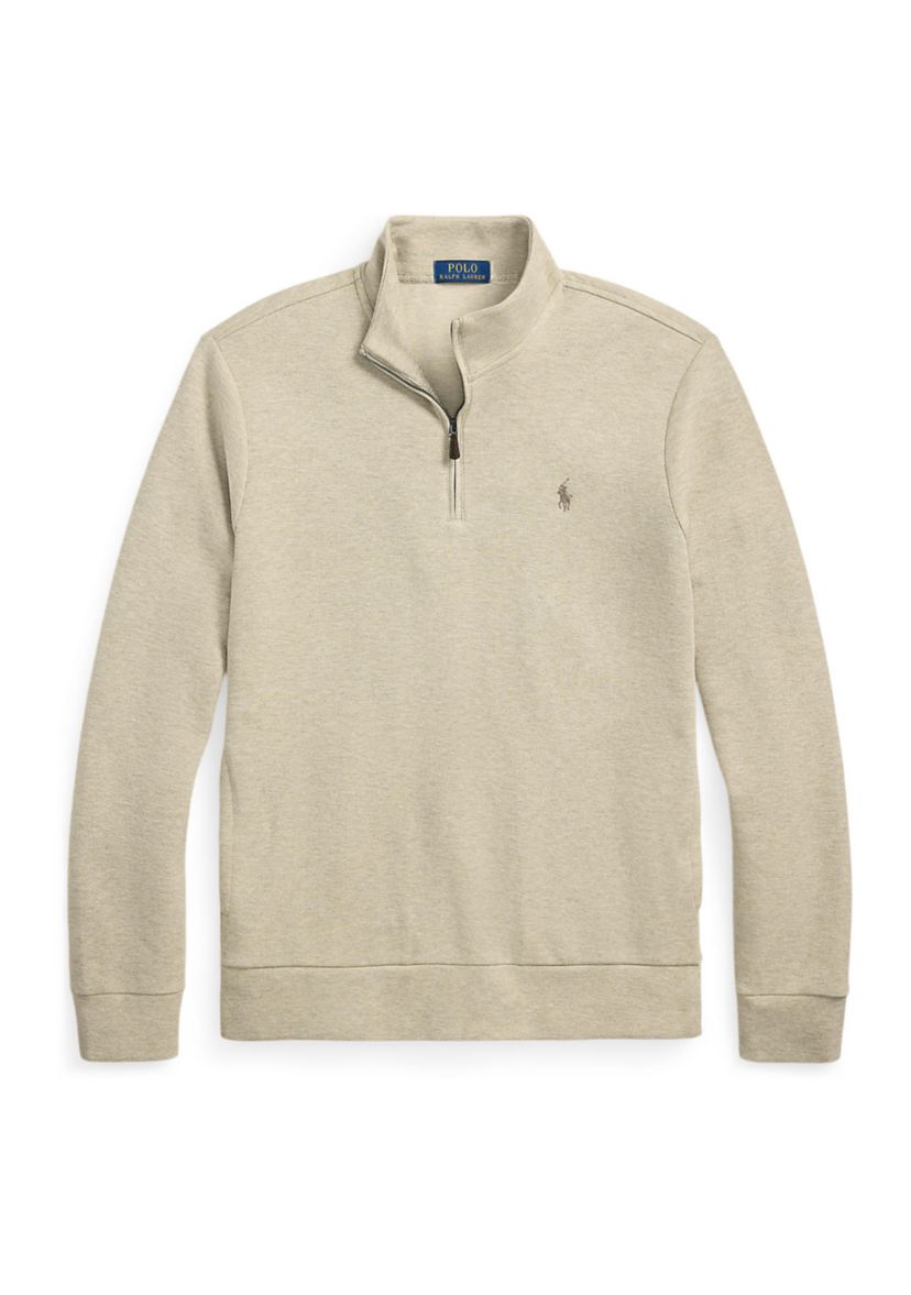 Double Knit Mesh Quarter Zip Pullover Sweatshirt