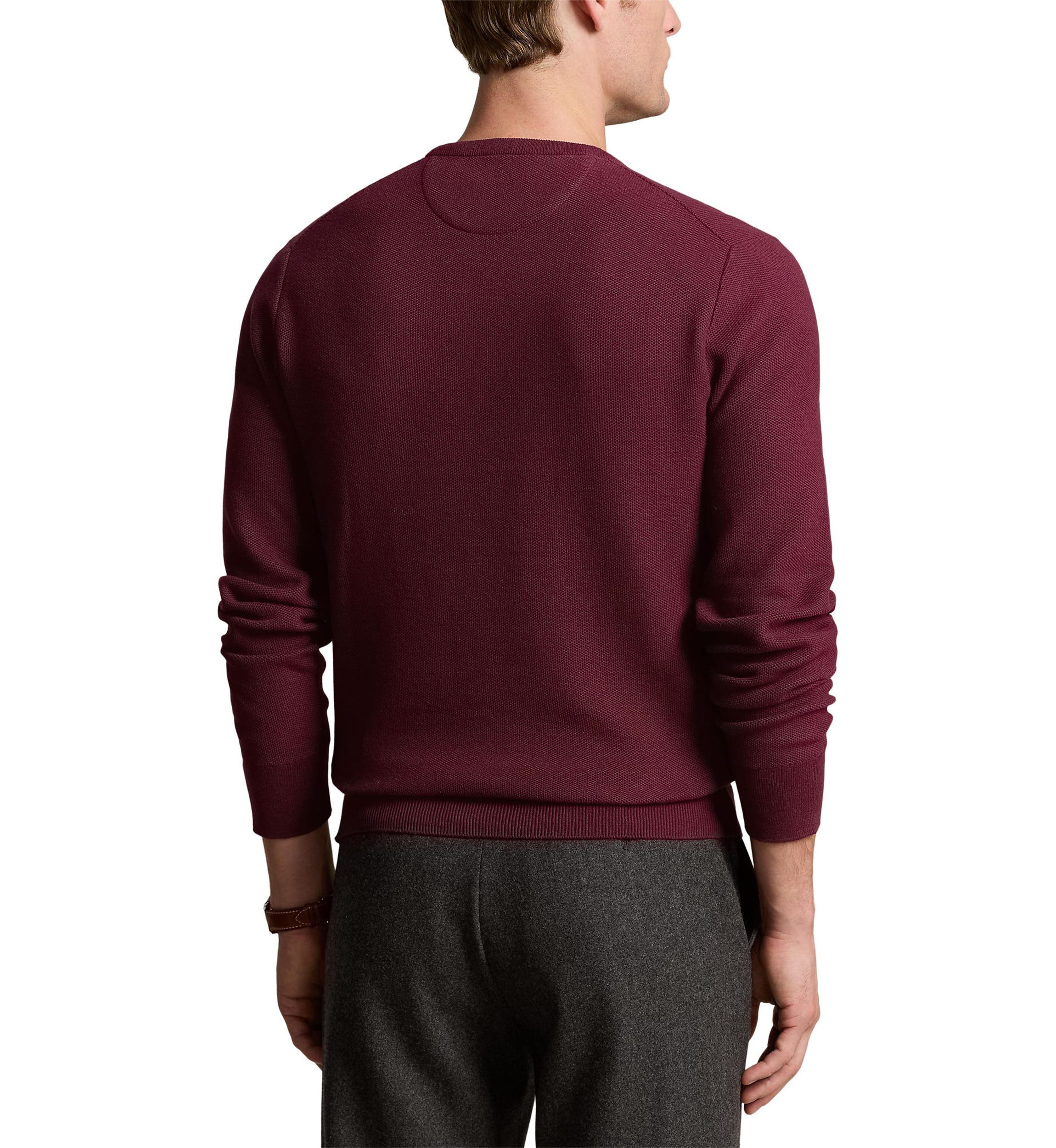 Textured Cotton Crew Neck Sweater