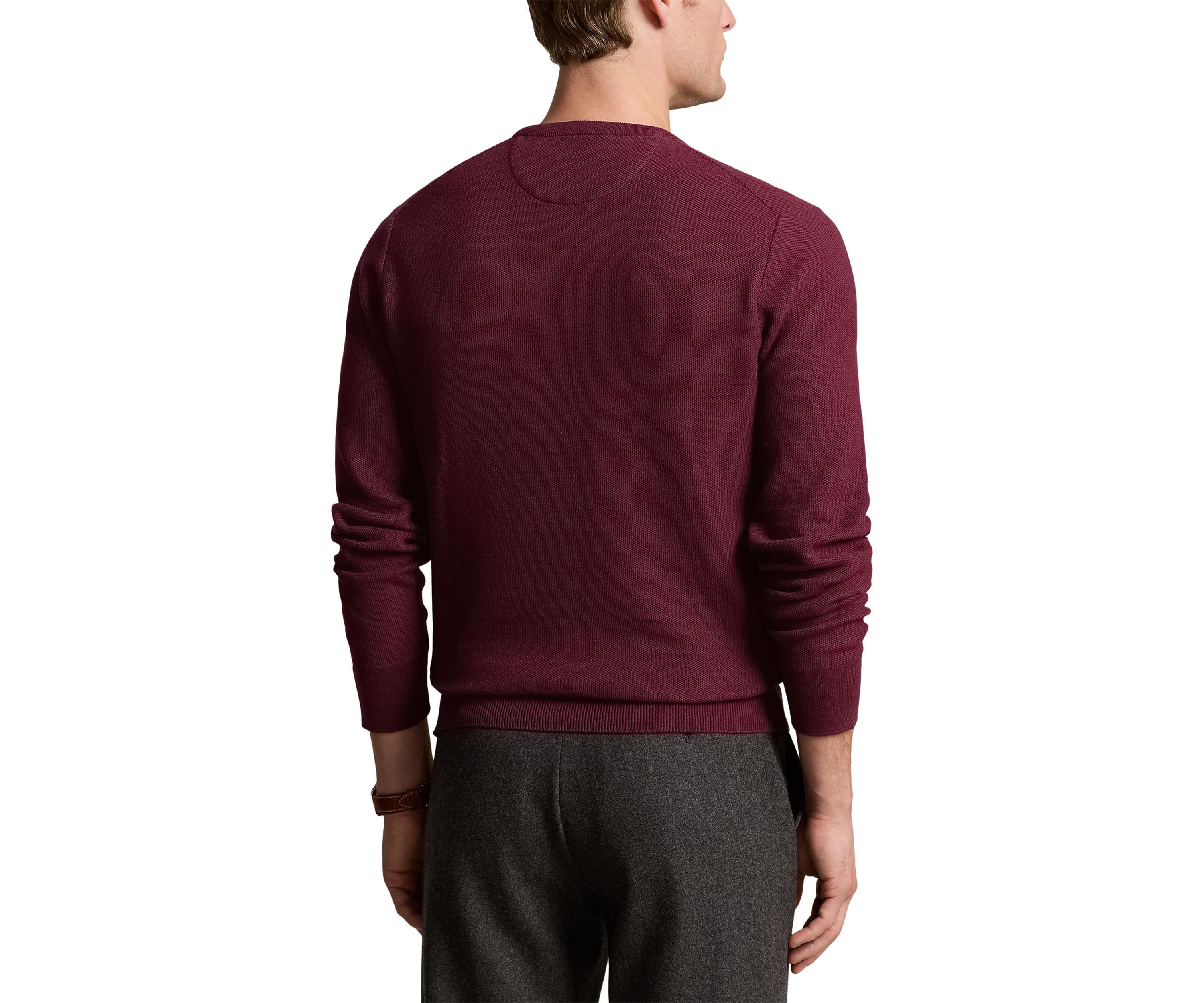 Textured Cotton Crew Neck Sweater