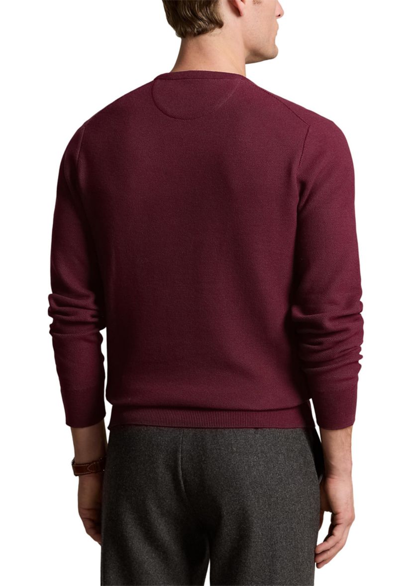 Textured Cotton Crew Neck Sweater