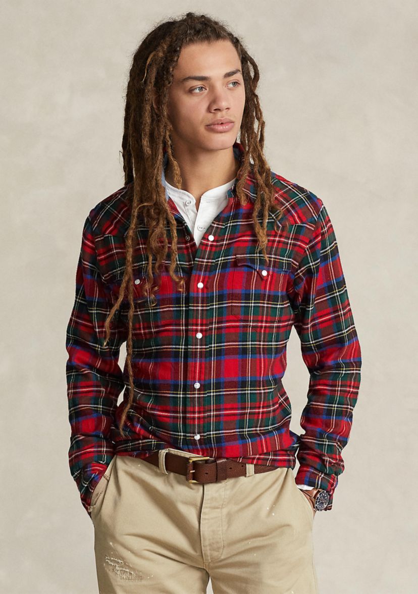 Plaid Twill Western Shirt