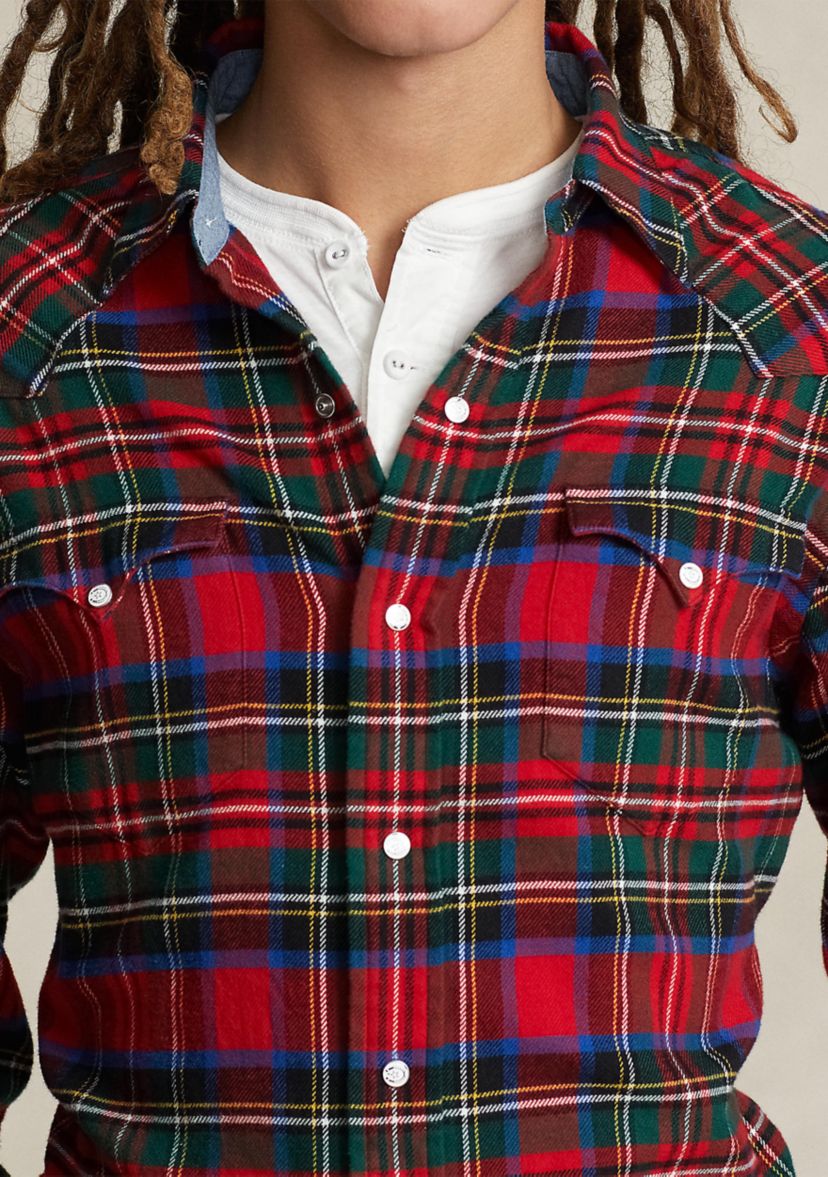 Plaid Twill Western Shirt