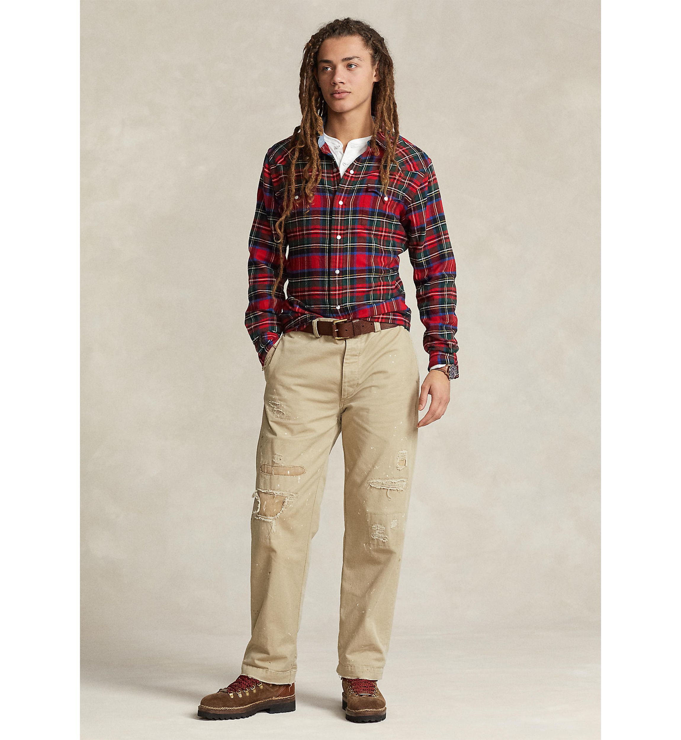 Plaid Twill Western Shirt