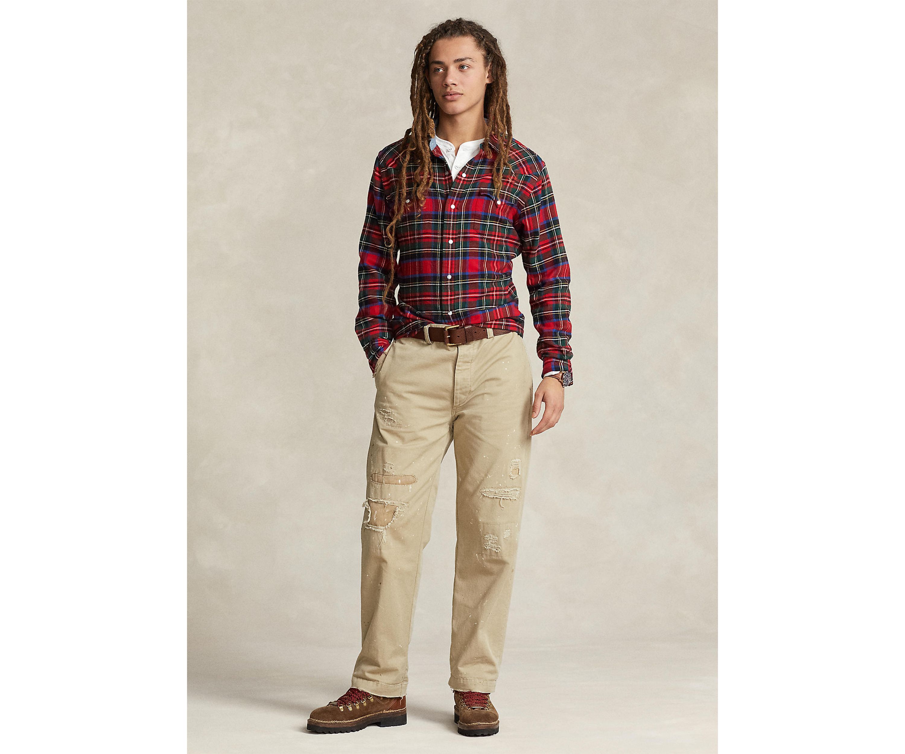 Plaid Twill Western Shirt